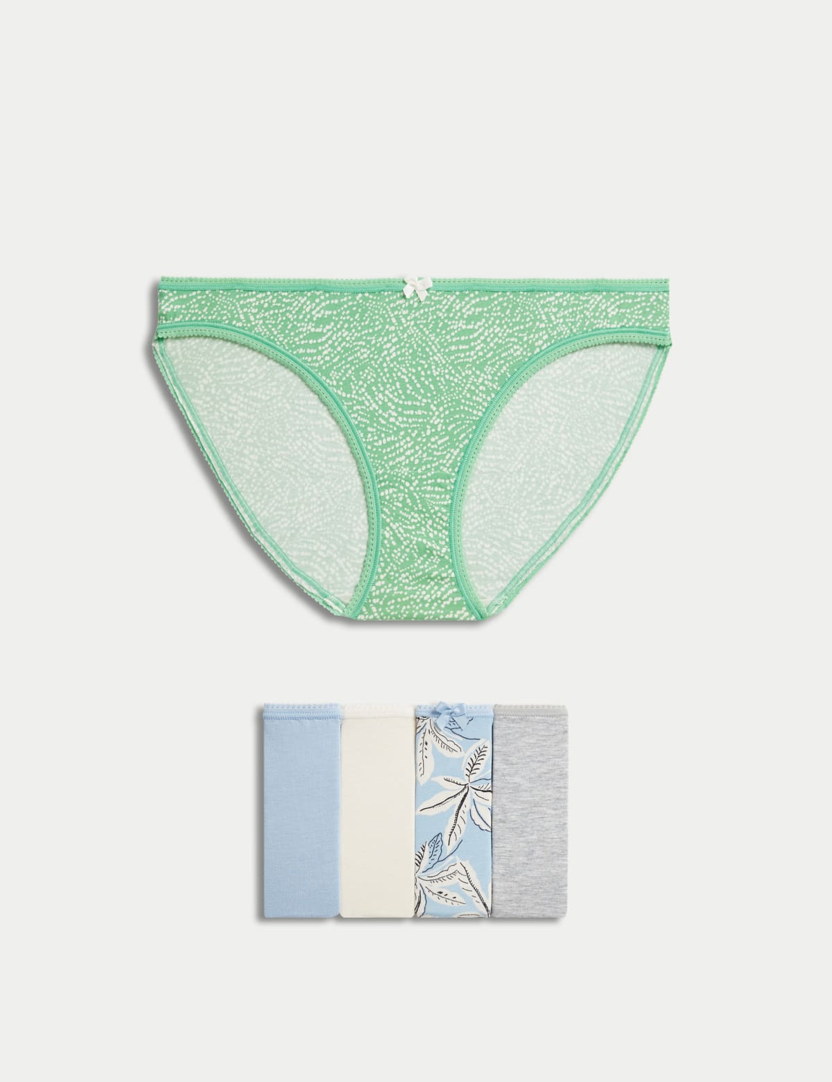

Marks & Spencer 5pk Cotton Lycra™ Printed Bikini Knickers (FEMALE, DUSTY BLUE, 16)