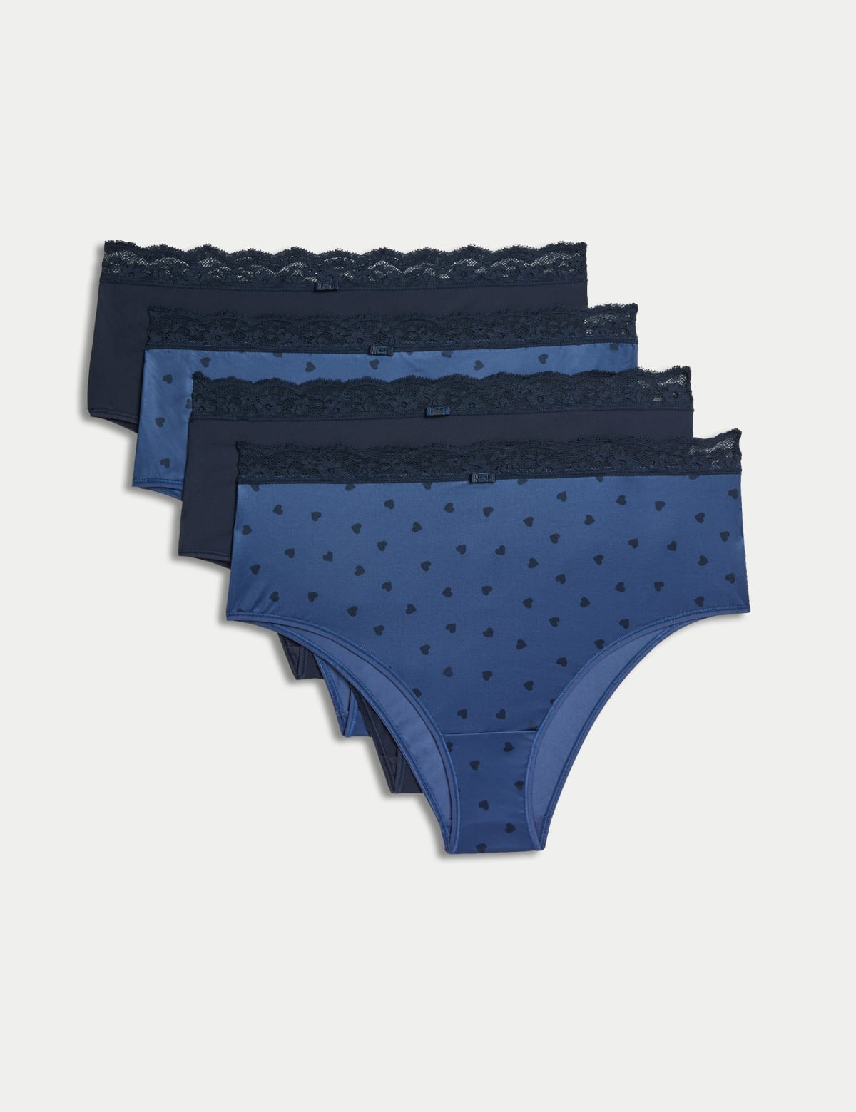

Marks & Spencer 4pk Heart Print Brazilian Knickers (FEMALE, NAVY MIX, L)