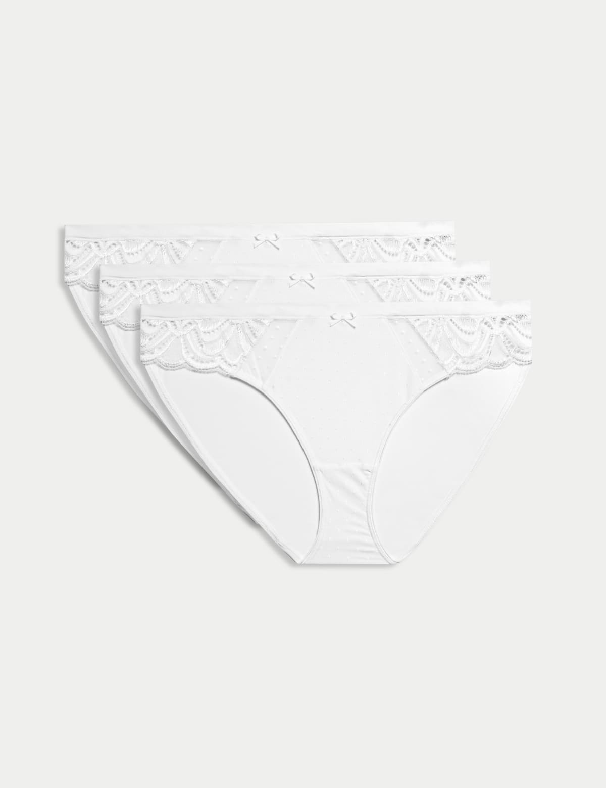 

Marks & Spencer 3pk Amelia Lace Bikini Knickers (FEMALE, WHITE, 8)