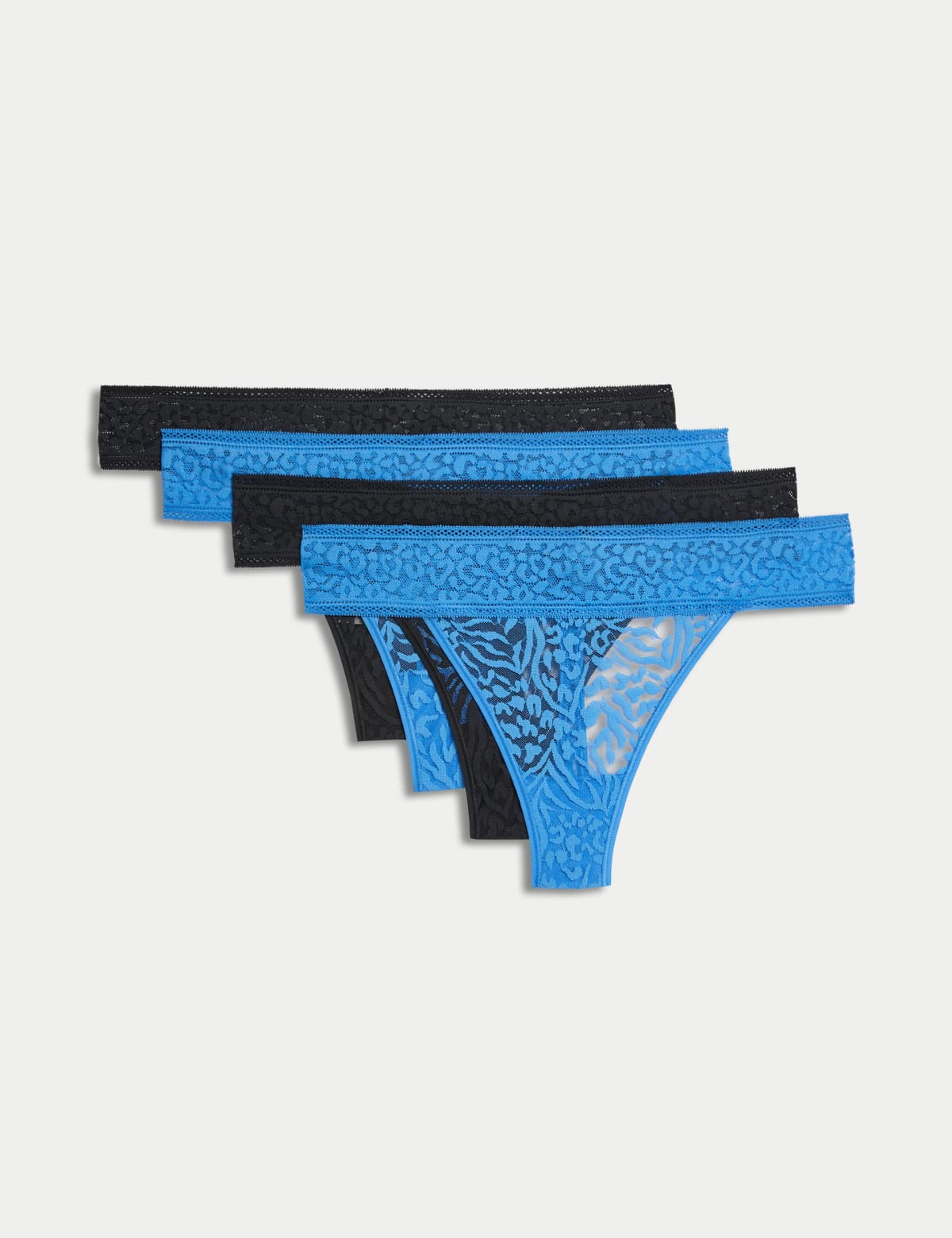 

Marks & Spencer 4pk All Over Lace Thongs (FEMALE, BLUE MIX, XS)