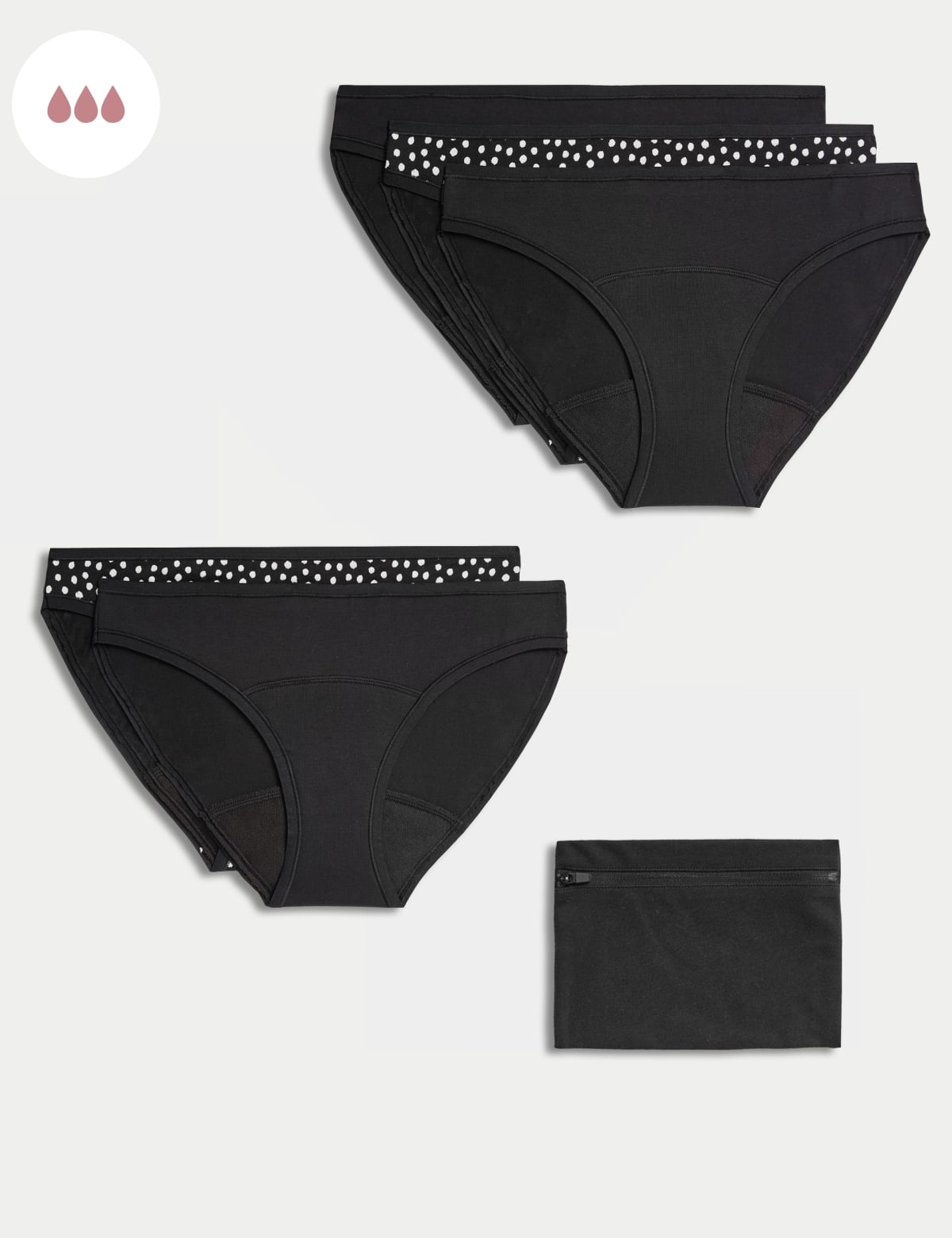 

Marks & Spencer 5pk Heavy Absorbency Period Bikini Knickers Bundle (FEMALE, BLACK, 16)