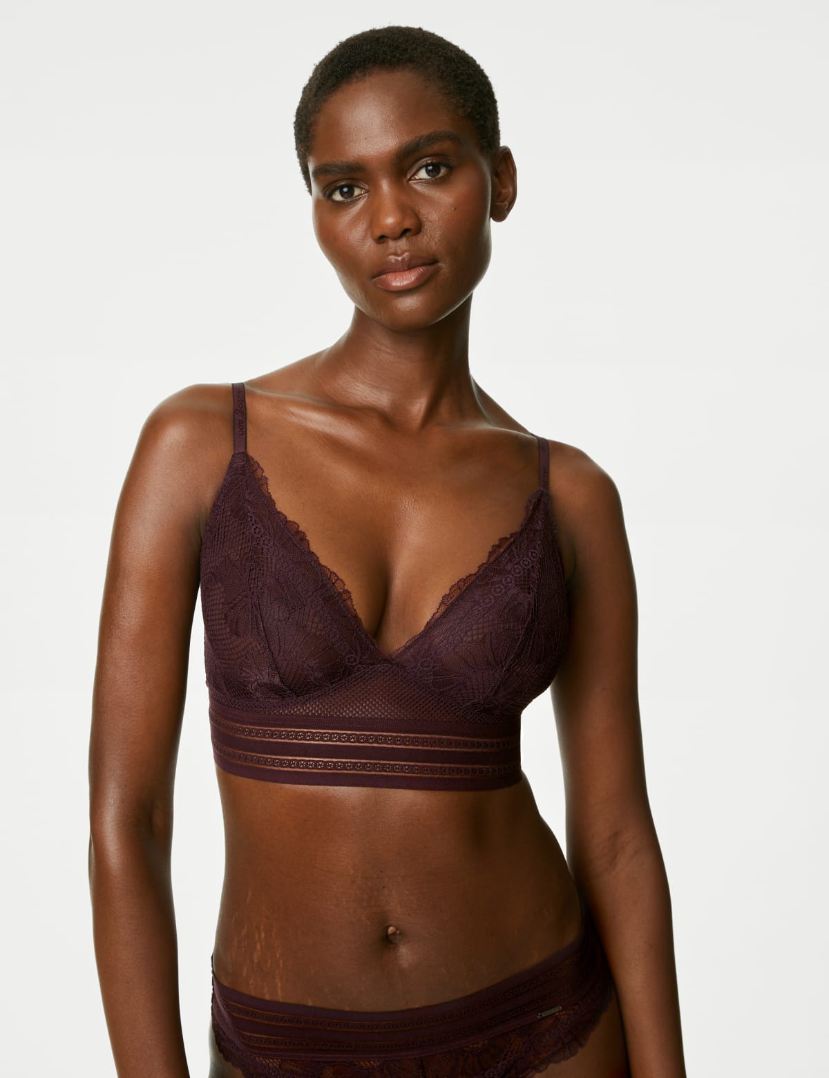 

Marks & Spencer Marseilles Lace Non Wired Bralette A-E (FEMALE, DARK PURPLE, 10-A-C)