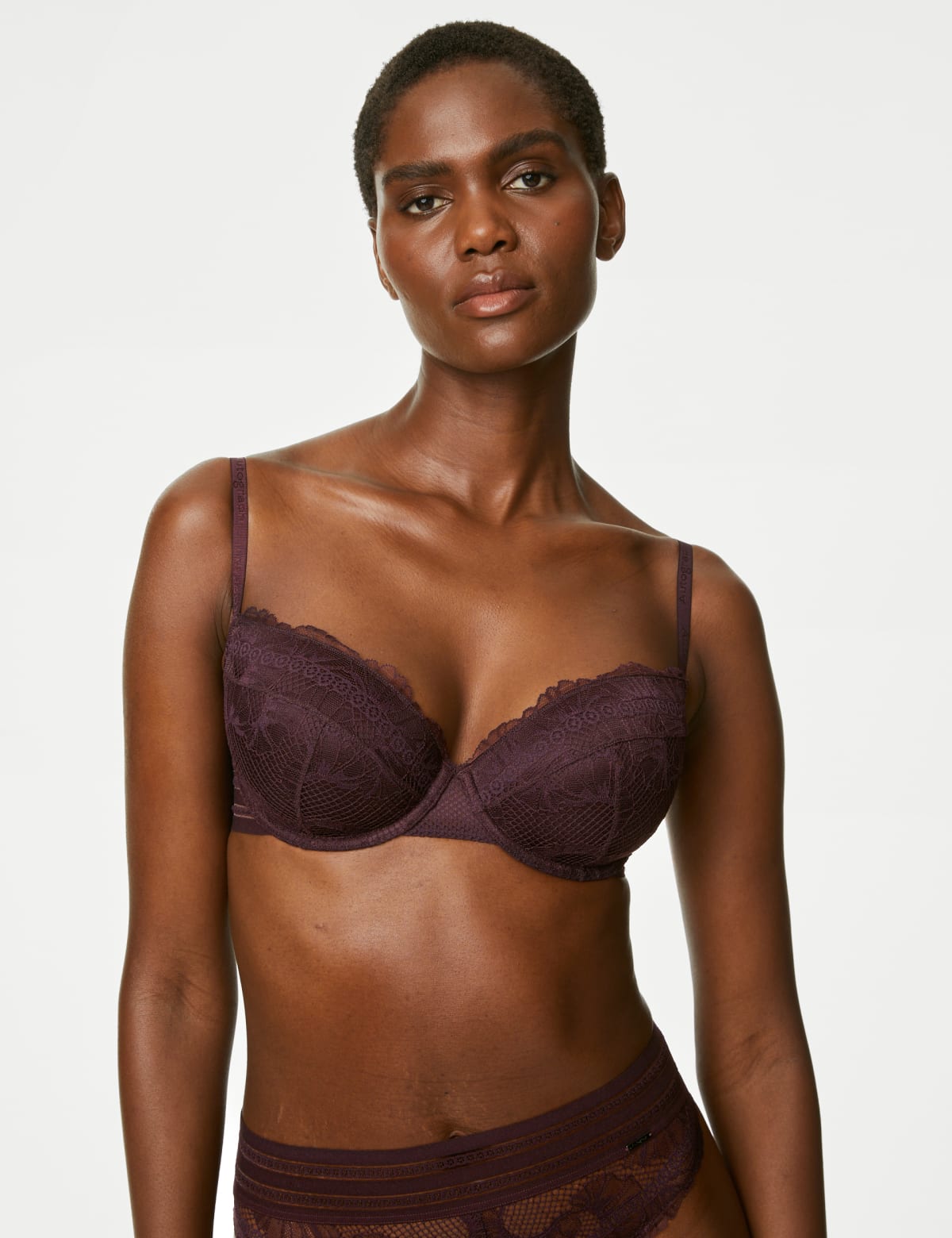 

Marks & Spencer Marseilles Lace Wired Balcony Bra A-E (FEMALE, DARK PURPLE, 36-C)