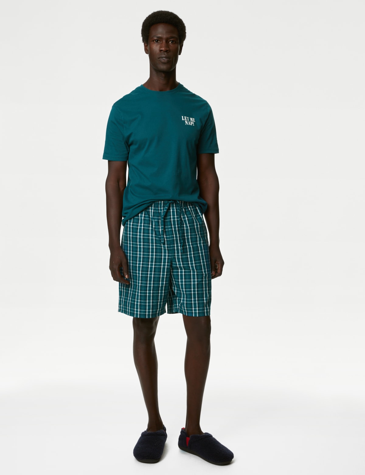

Marks & Spencer Pure Cotton Let Me Nap Slogan Pyjama Set (MALE, TEAL MIX, M)