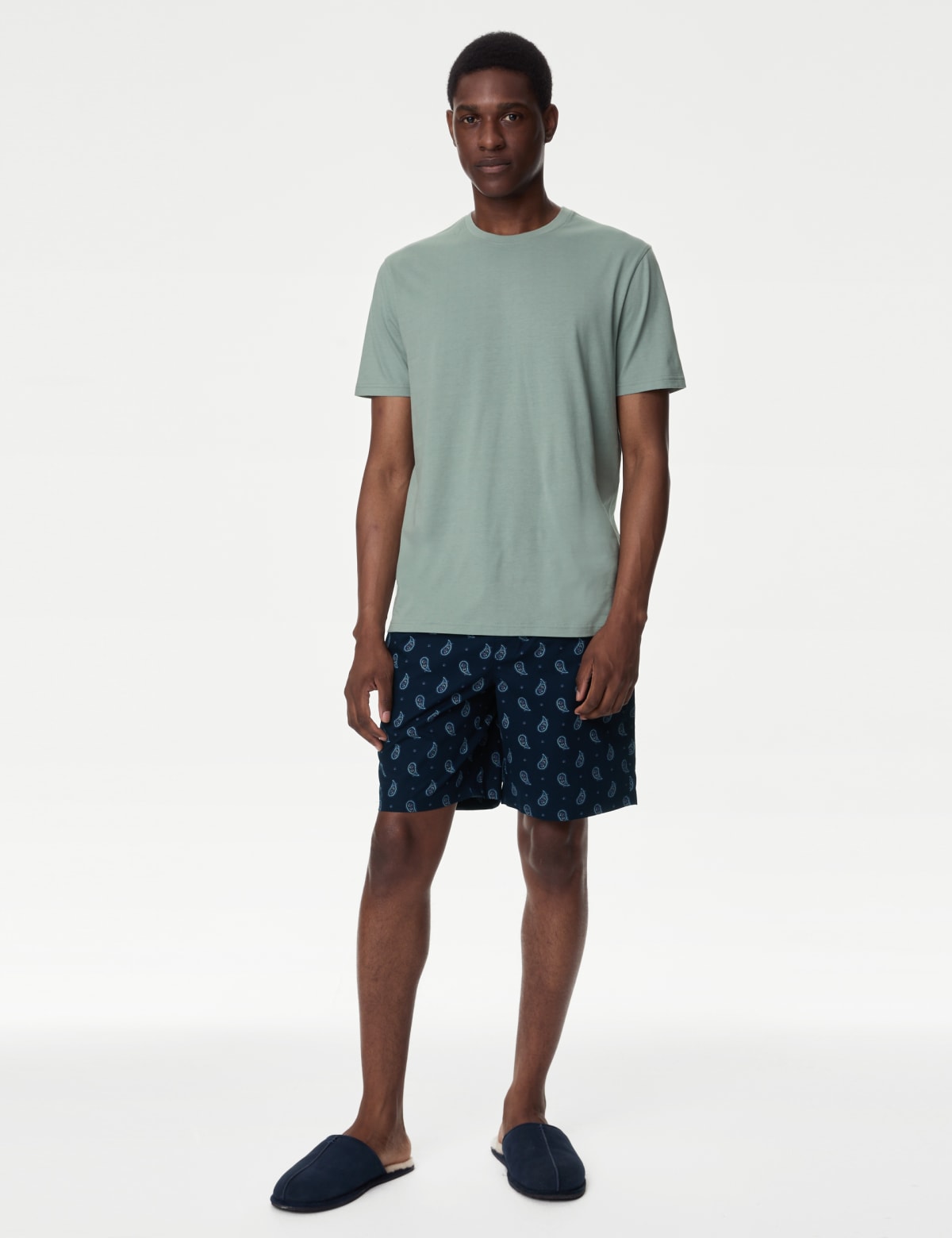

Marks & Spencer Pure Cotton Paisley Print Pyjama Set (MALE, GREEN MIX, S)