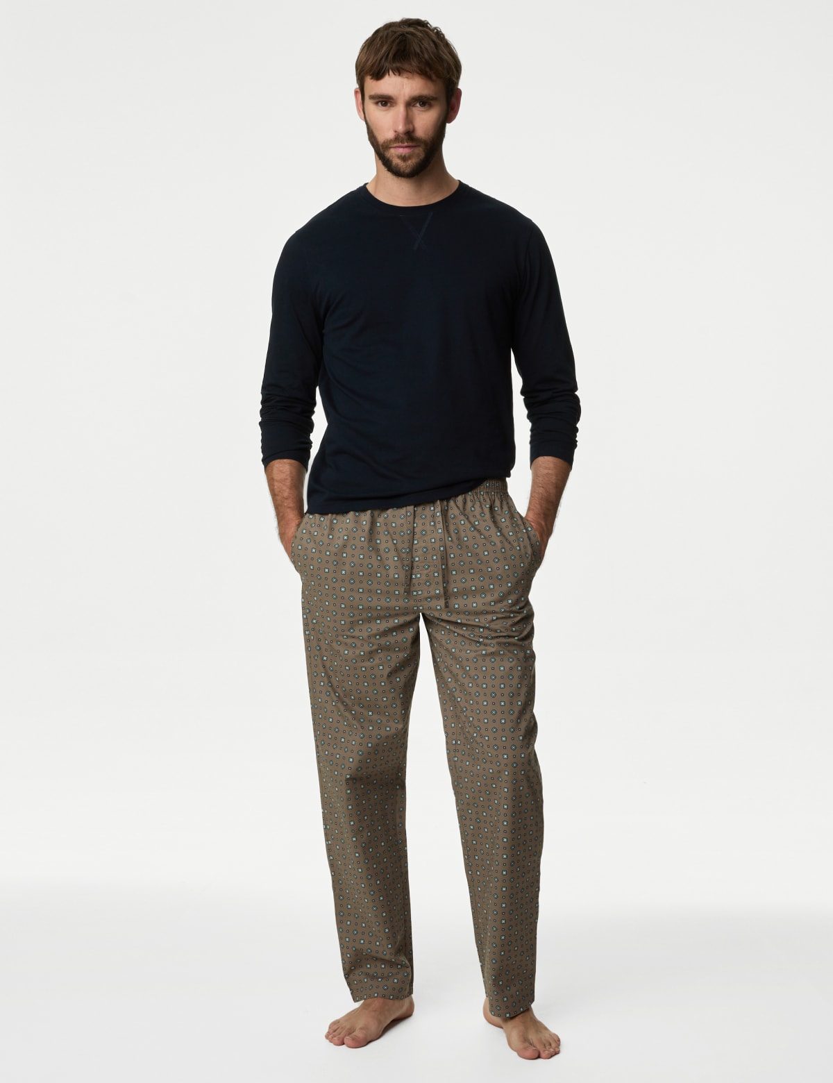 

Marks & Spencer Pure Cotton Foulard Print Pyjama Set (MALE, NAVY MIX, S)