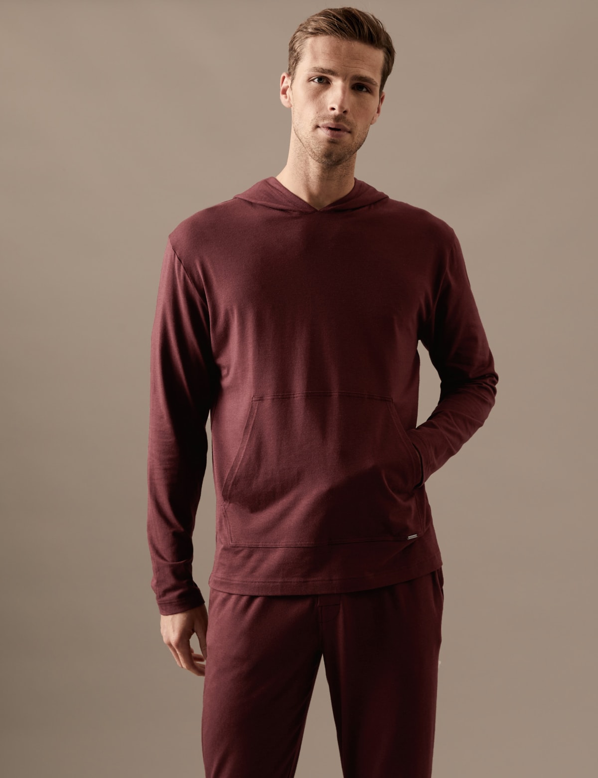 

Marks & Spencer Supima® Cotton Blend Jersey Hoodie (MALE, DARK BURGUNDY, M)