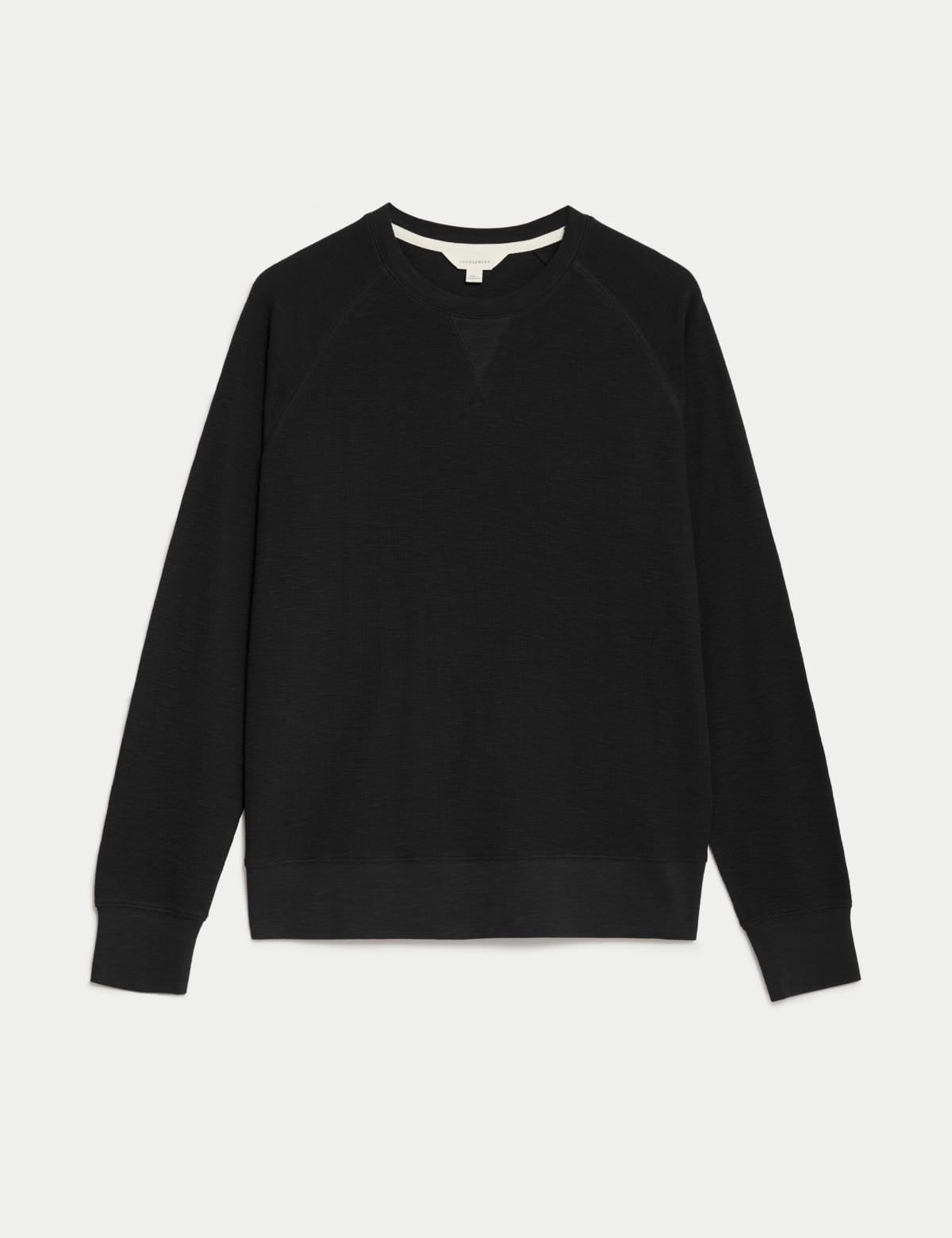 

Marks & Spencer Pure Cotton Waffle Loungewear Sweatshirt (MALE, BLACK, L)