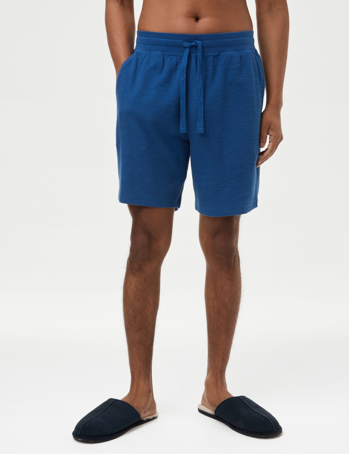 

Marks & Spencer Pure Cotton Waffle Loungewear Shorts (MALE, BRIGHT BLUE, XXL)