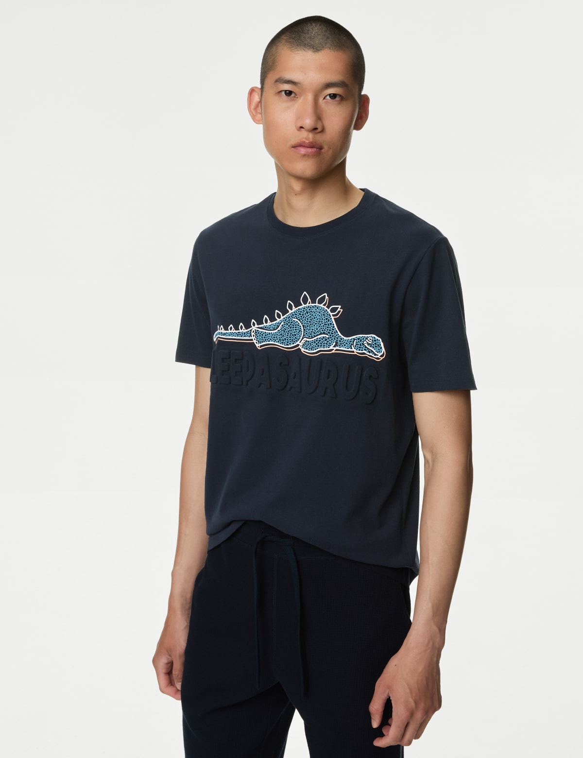 

Marks & Spencer Pure Cotton Sleepasaurus Graphic Pyjama Top (MALE, NAVY MIX, XXL)