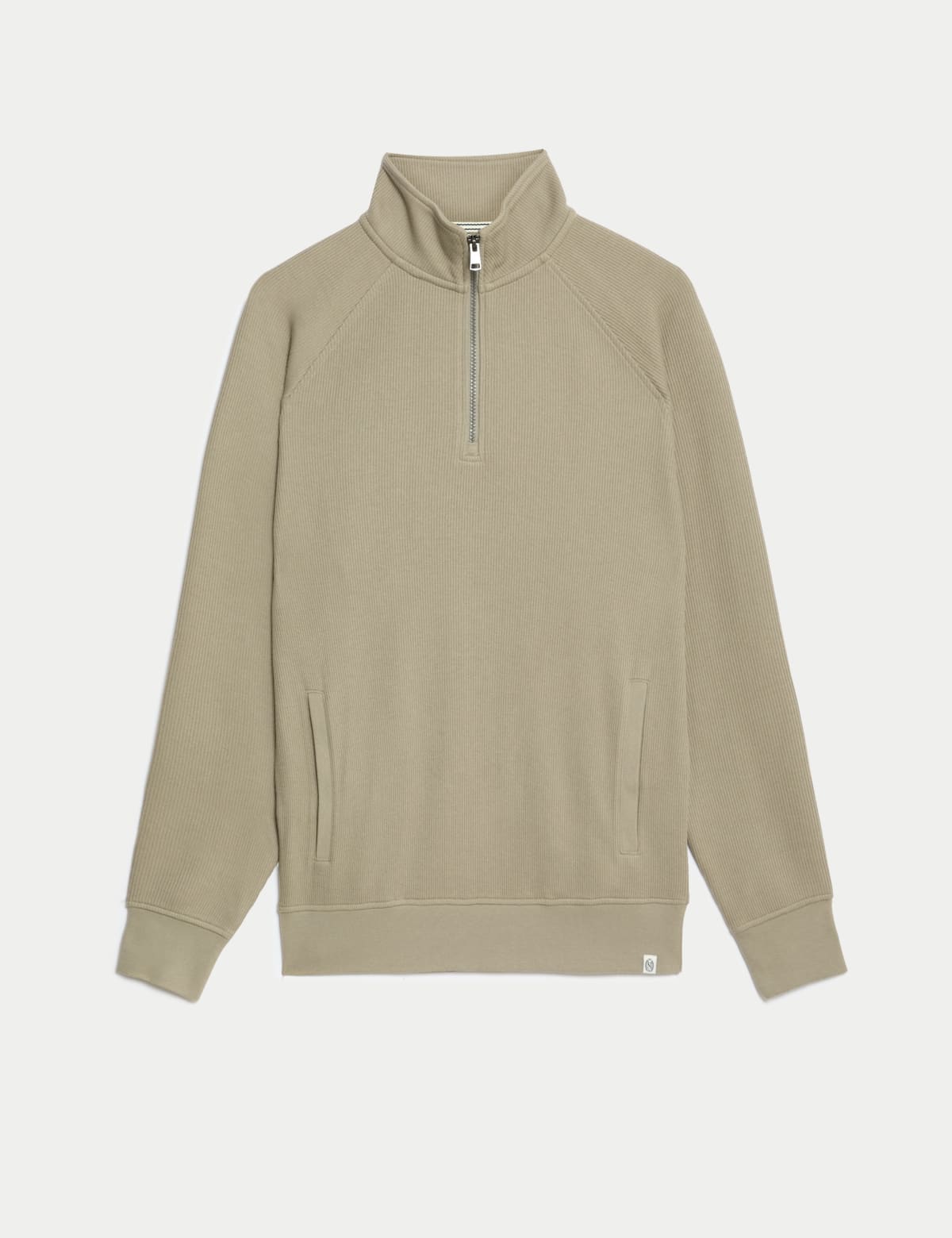 

Marks & Spencer Cotton Blend Half Zip Loungewear Top (MALE, SAND, S)