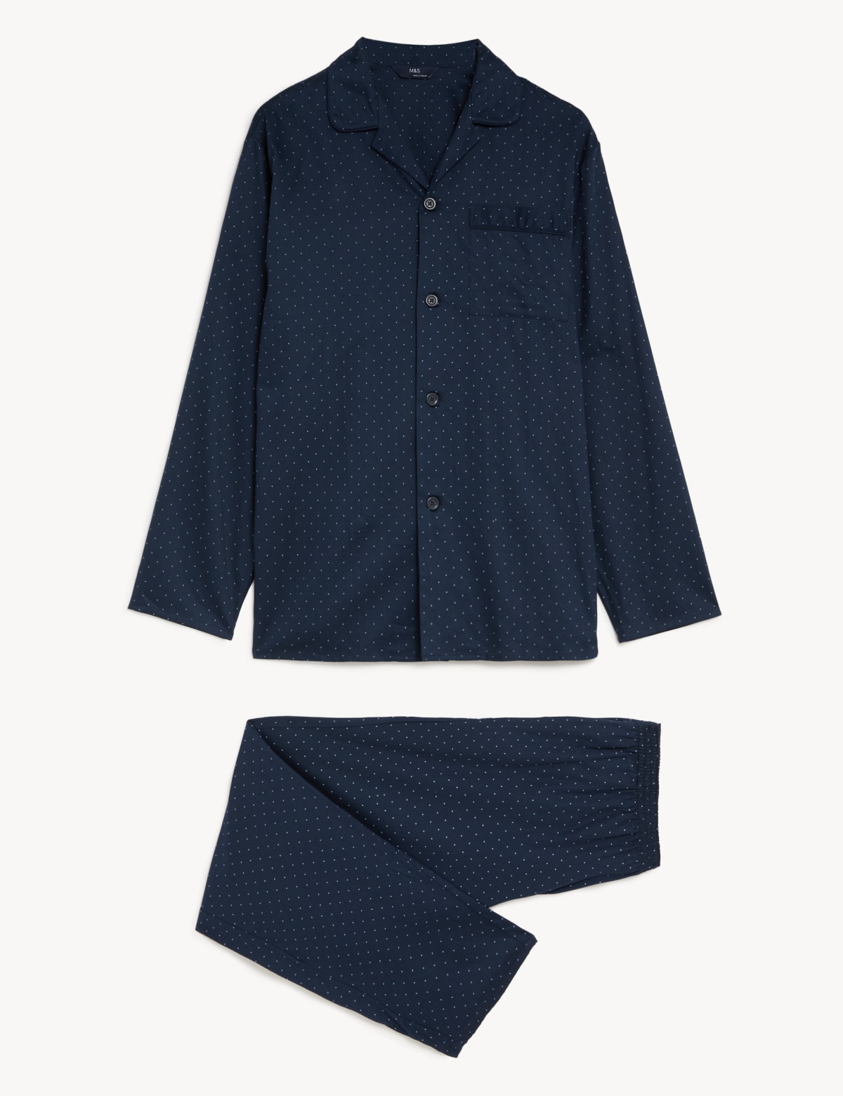 

Marks & Spencer Pure Cotton Polka Dot Pyjama Set (MALE, NAVY, M)