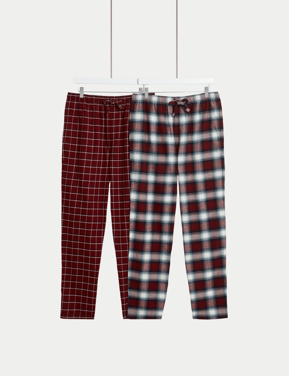 

Marks & Spencer 2pk Pure Cotton Checked Pyjama Bottoms (MALE, BURGUNDY, L)