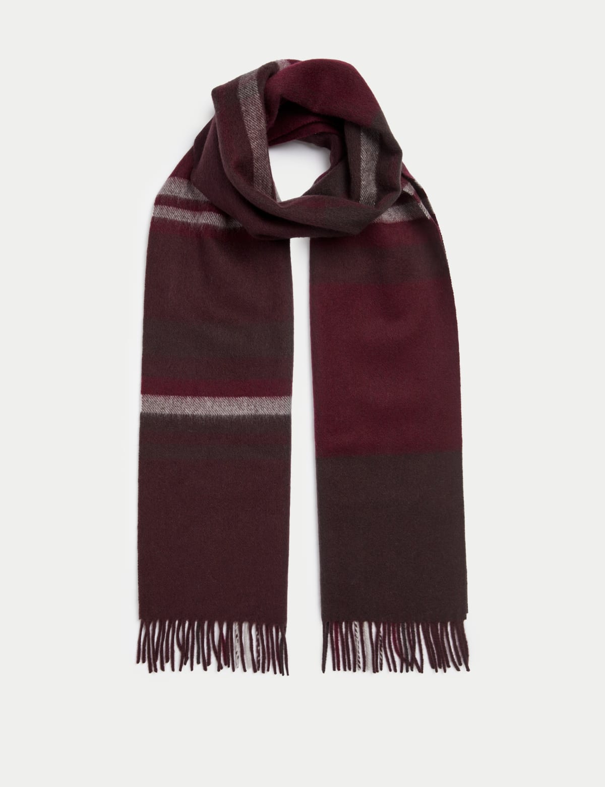 

Marks & Spencer Pure Merino Wool Checked Scarf (MALE, RAISIN)