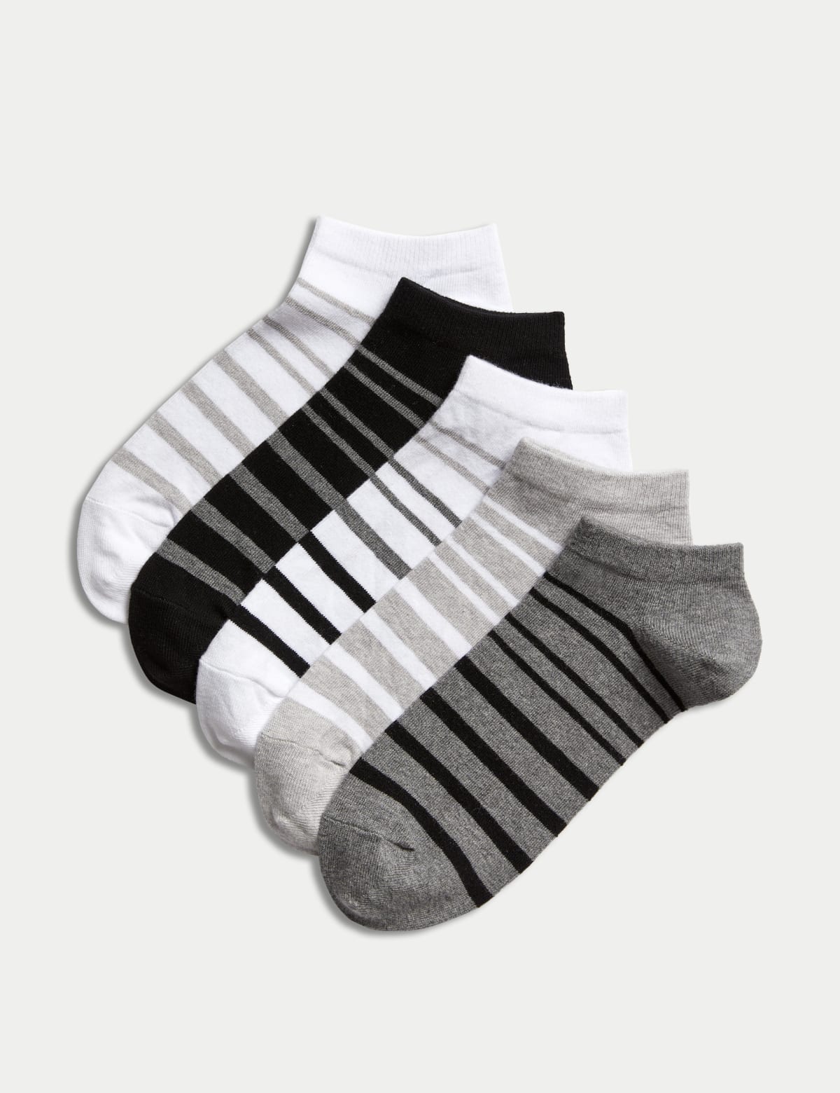 

Marks & Spencer 5pk Cool & Fresh™ Striped Trainer Liners™ (MALE, GREY MIX, 9-12)