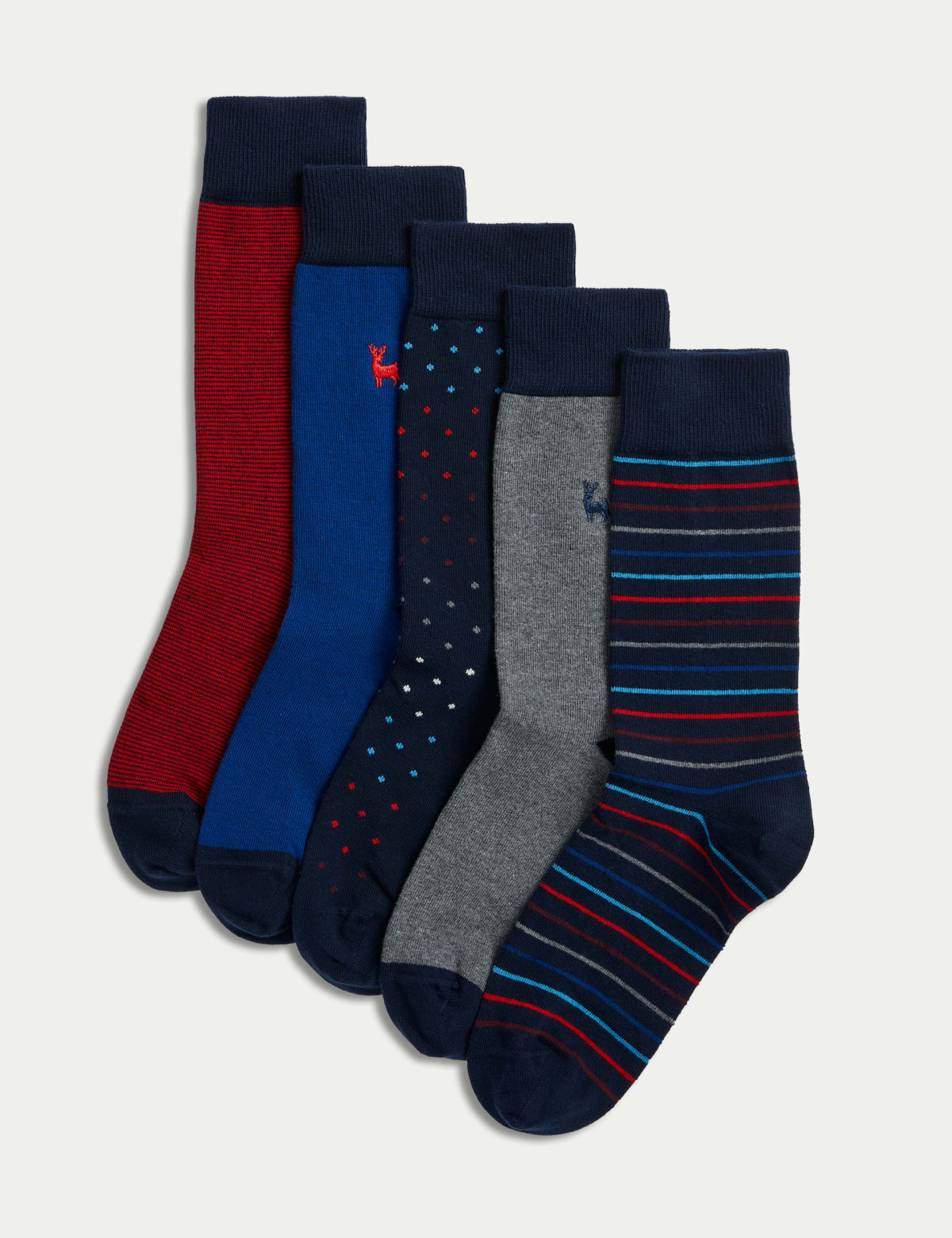 

Marks & Spencer 5pk Cool & Fresh™ Cotton Rich Stag Socks (MALE, NAVY MIX)