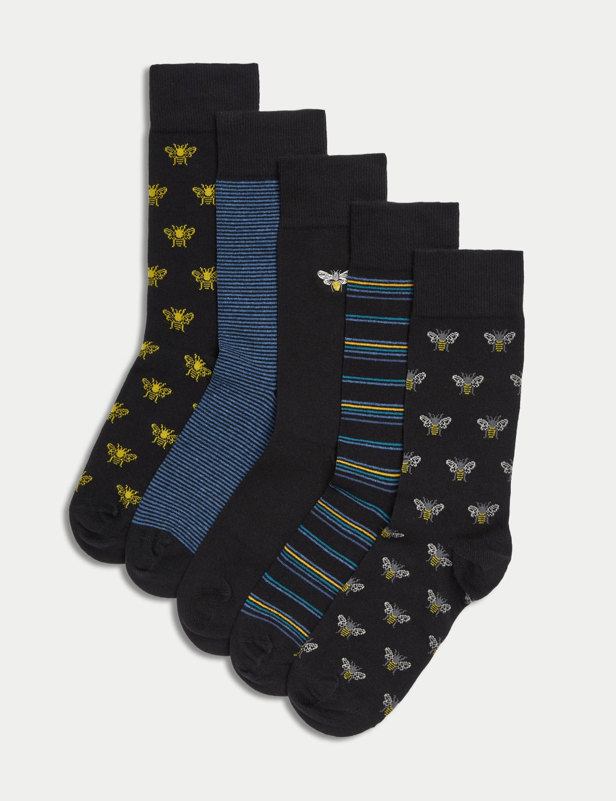 

Marks & Spencer 5pk Cool & Fresh™ Bee Cotton Rich Socks (MALE, BLACK MIX)