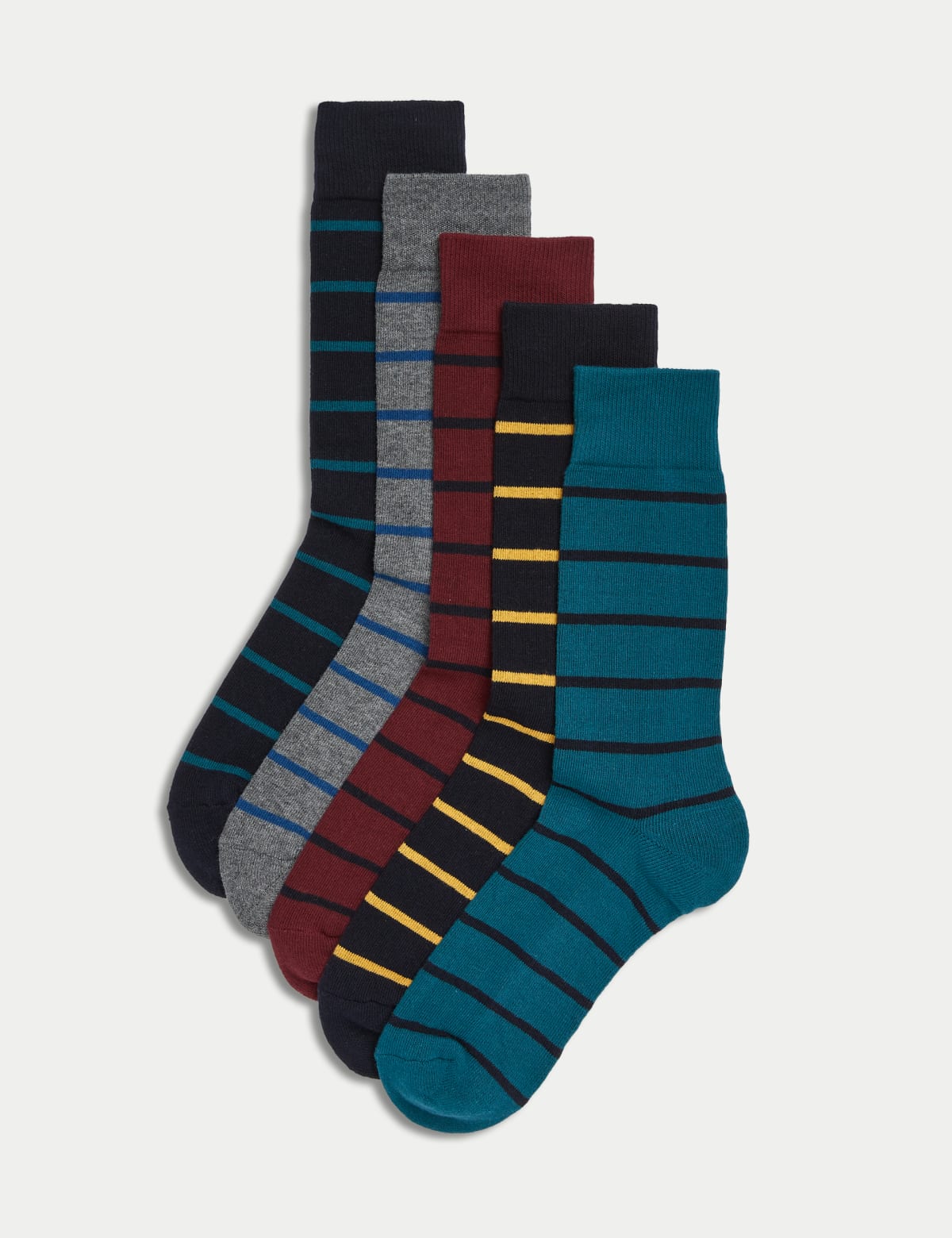 

Marks & Spencer 5pk Cool & Fresh™ Striped Cotton Rich Socks (MALE, MULTI)