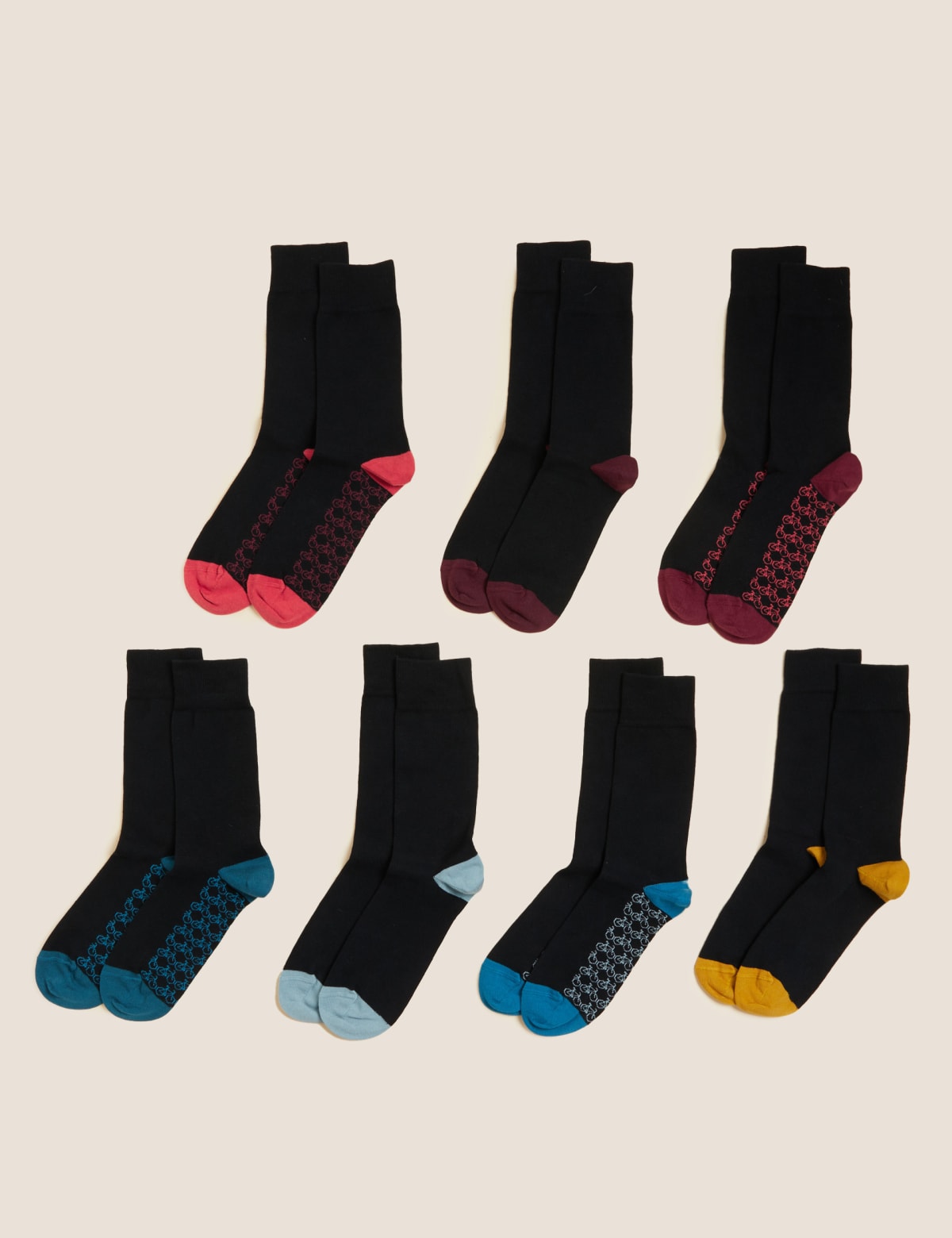 

Marks & Spencer 7pk Cool & Fresh™ Assorted Socks (MALE, BLACK MIX)
