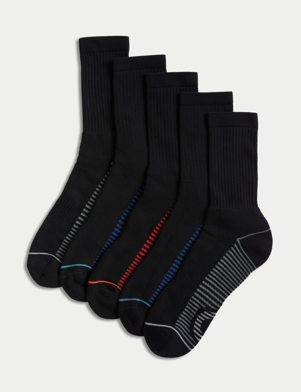

Marks & Spencer 5pk Freshfeet™ Cushioned Sports Socks (MALE, BLACK MIX)