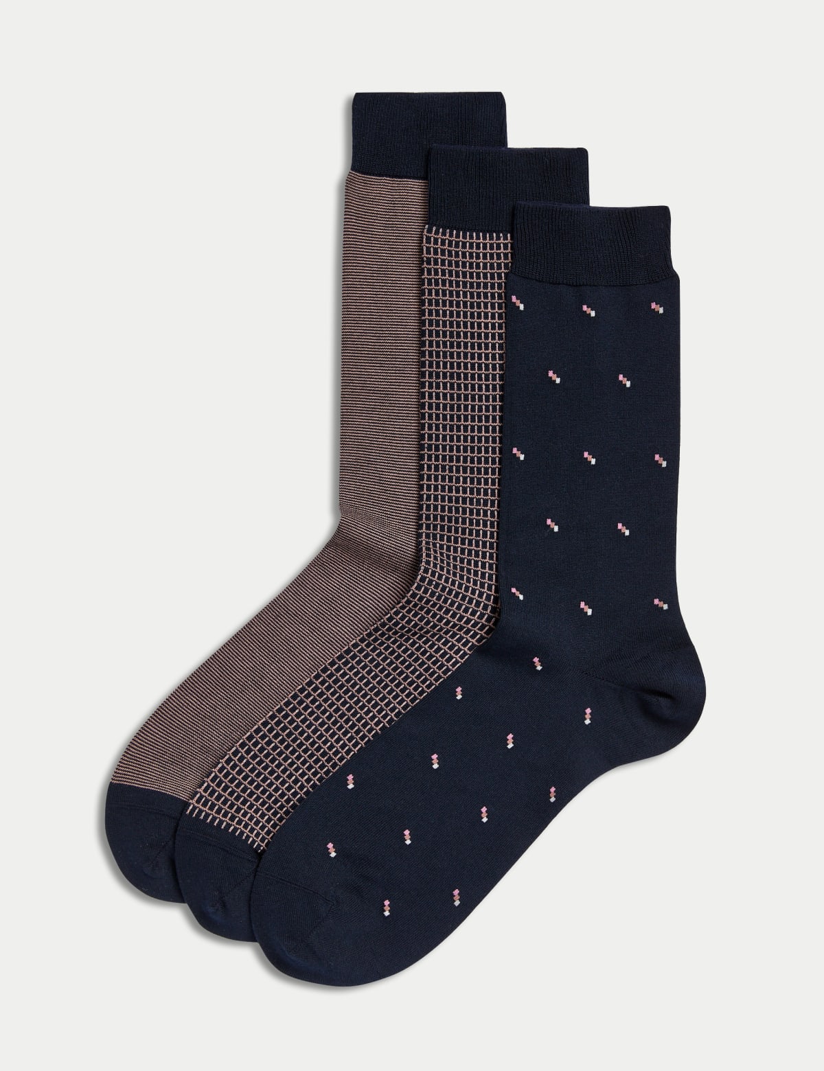 

Marks & Spencer 3pk Assorted Egyptian Cotton Rich Socks (MALE, PINK MIX)