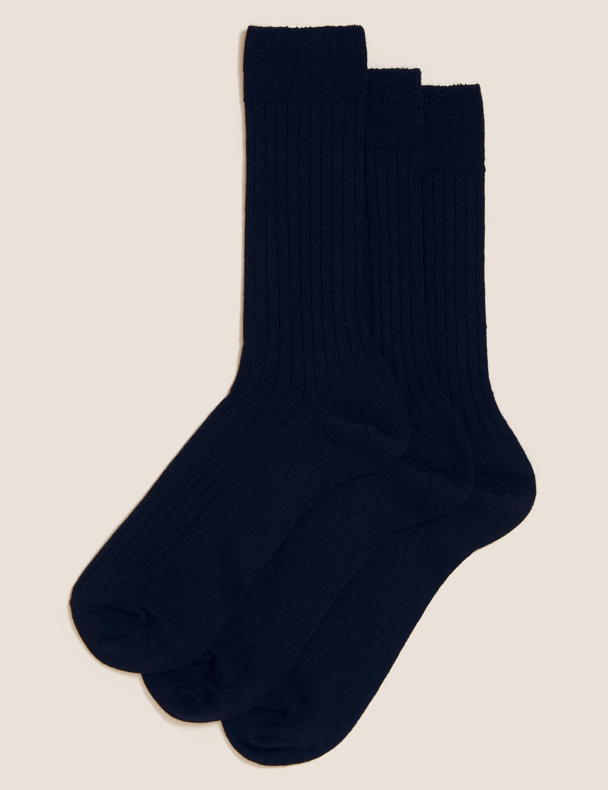 

Marks & Spencer 3pk Lambswool Smart Socks (MALE, DARK NAVY)
