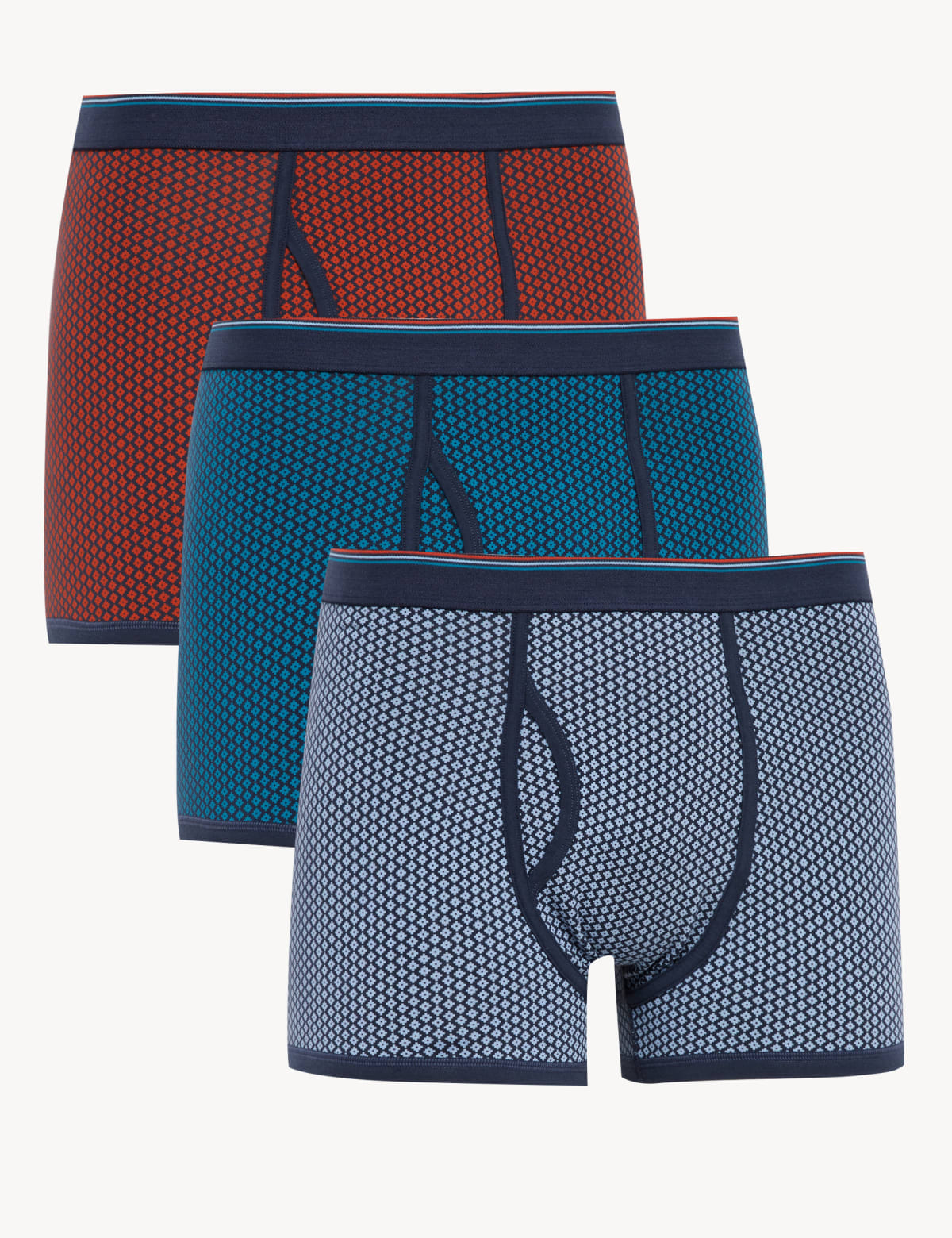 

Marks & Spencer 3pk Cotton Rich Cool & Fresh™ Diamond Trunks (MALE, COPPER, XXL)