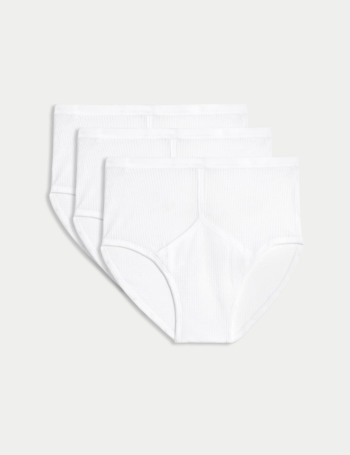 

Marks & Spencer 3pk Pure Cotton StayNew™ High Waist Mesh Briefs (MALE, WHITE, M)