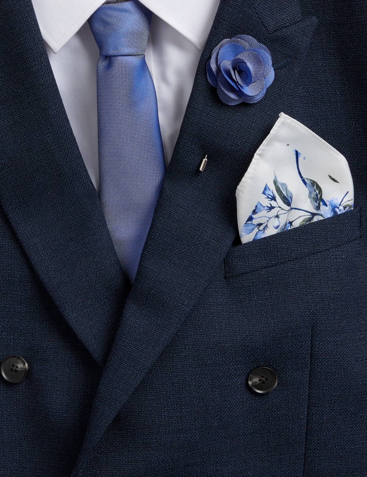 

Marks & Spencer Floral Tie Pocket Square & Pin Set (MALE, CORNFLOWER)