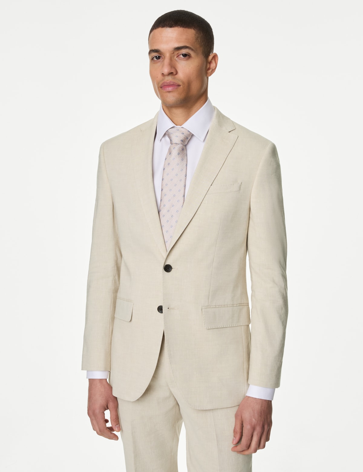 

Marks & Spencer Tailored Fit Italian Linen Miracle™ Suit Jacket (MALE, NEUTRAL, 42-REG)