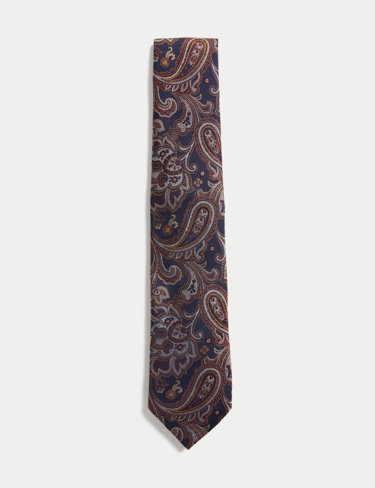

Marks & Spencer Paisley Silk Rich Tie (MALE, NAVY MIX)