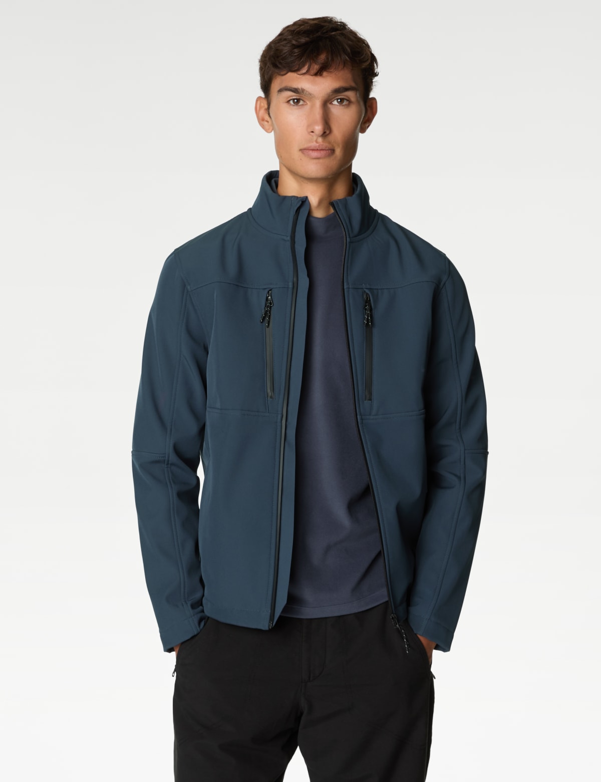 

Marks & Spencer Softshell Funnel Neck Jacket with Stormwear™ (MALE, SLATE, M)