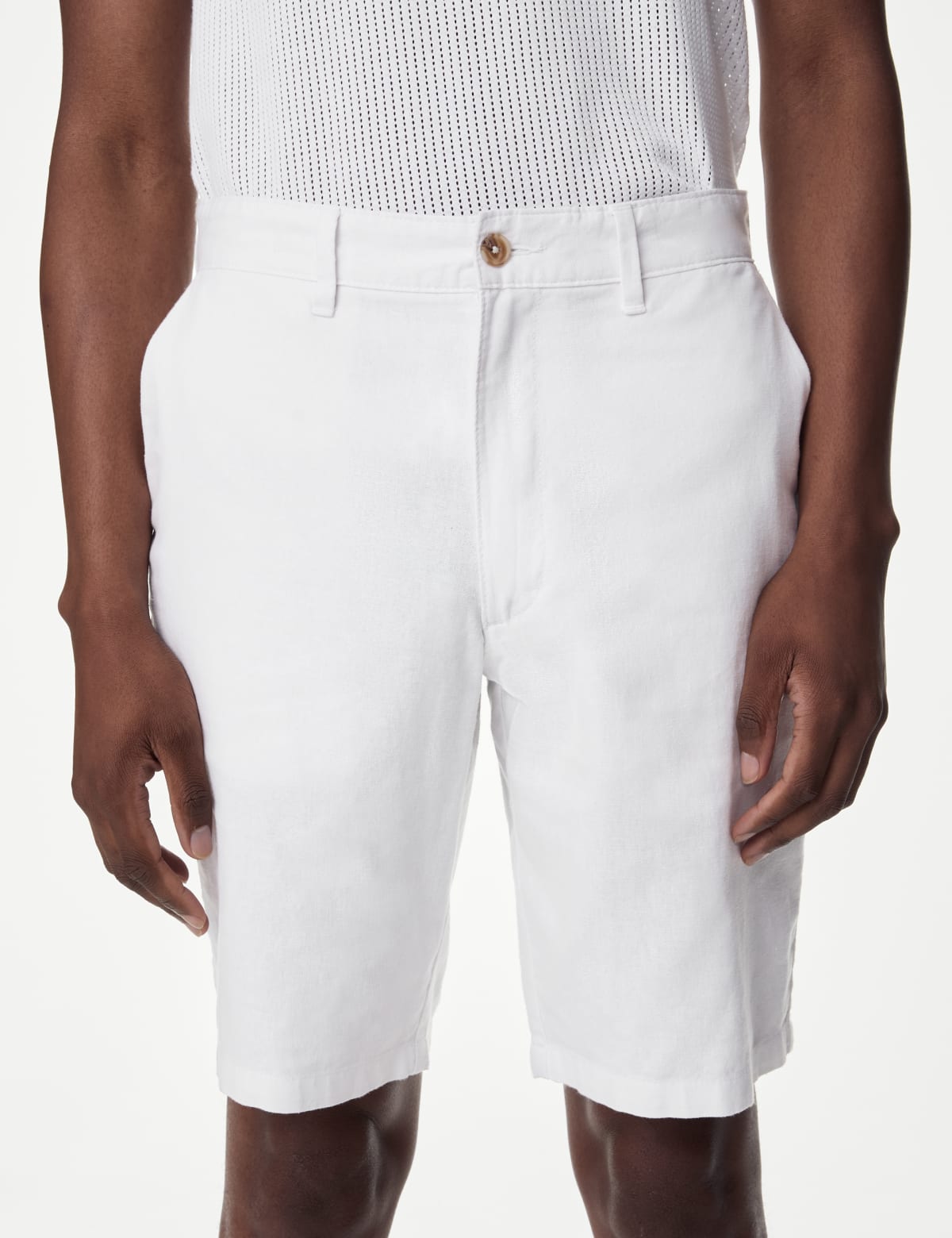 

Marks & Spencer Linen Mix Plain Regular Fit Shorts (MALE, WHITE, 36)