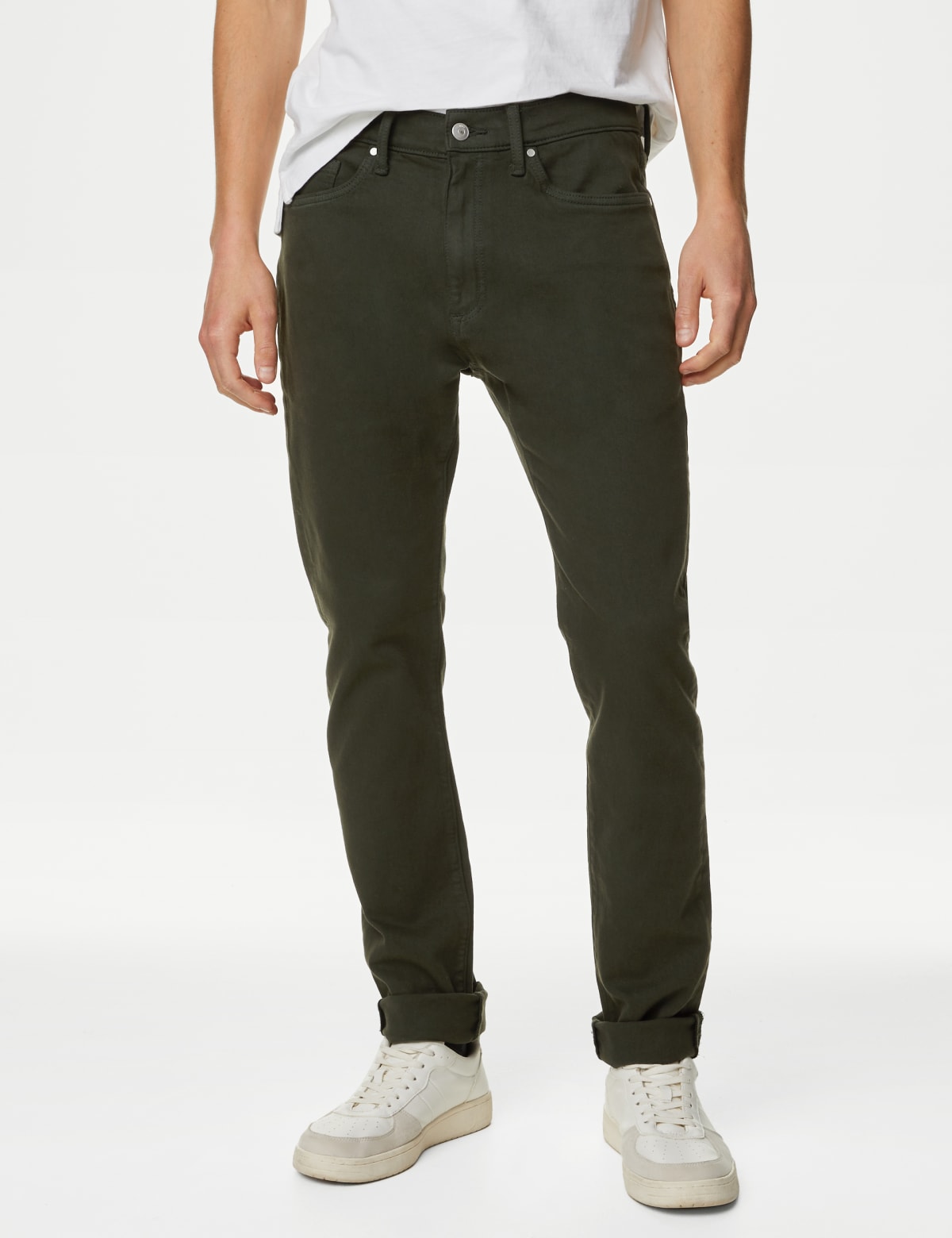 

Marks & Spencer Slim Fit Tea Dyed Stretch Jeans (MALE, DARK KHAKI, 30-31)