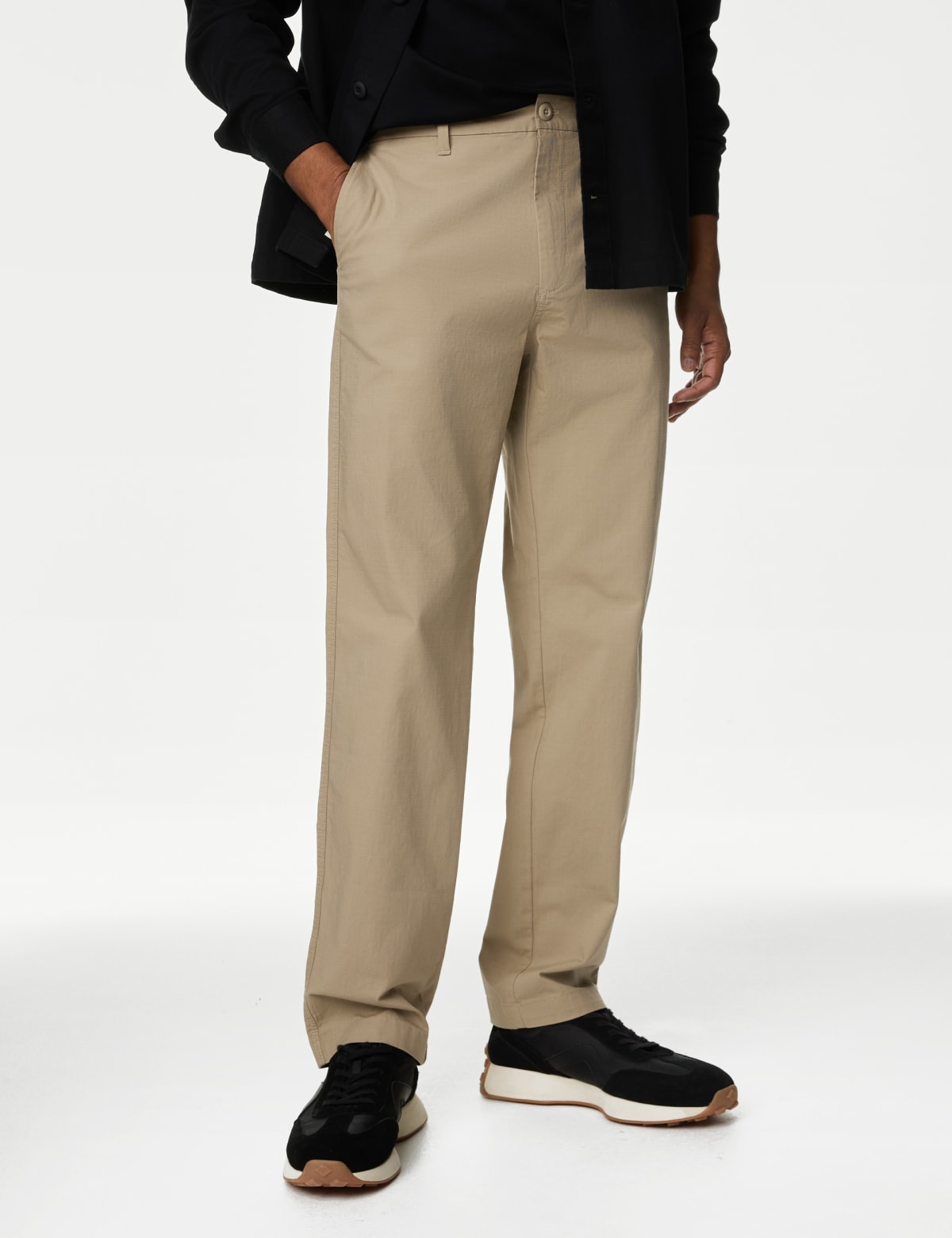 

Marks & Spencer Regular Fit Ripstop Textured Stretch Chinos (MALE, NEUTRAL BROWN, 36-33)