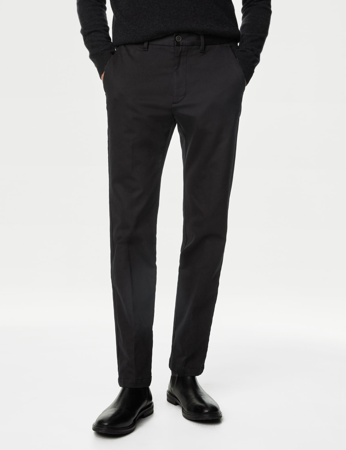 

Marks & Spencer Regular Fit Italian Stretch Chinos (MALE, BLACK MIX, 42-33)