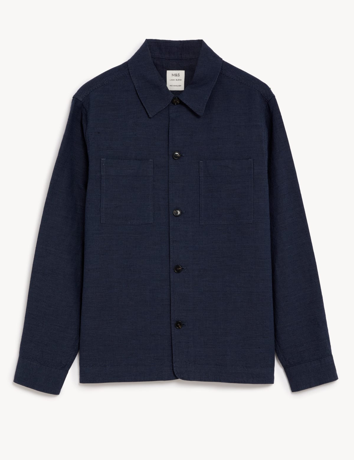 

Marks & Spencer Linen Blend Overshirt (MALE, BLUE MIX, M-REG)