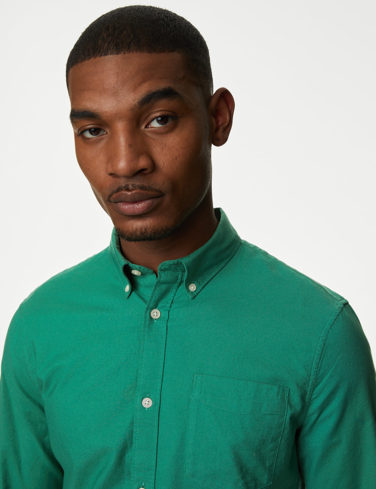 

Marks & Spencer Easy Iron Pure Cotton Oxford Shirt (MALE, FADED GREEN, M-REG)