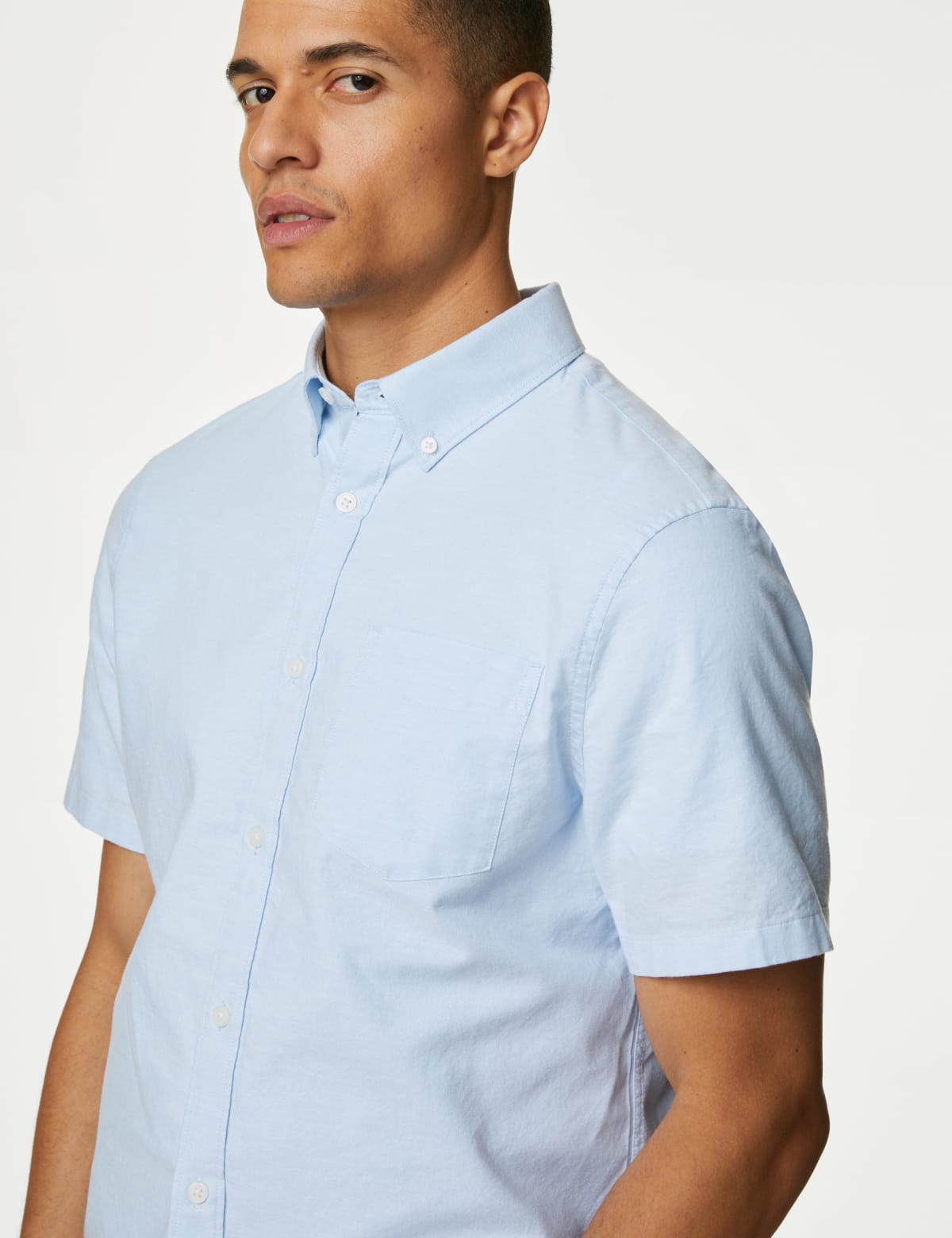 

Marks & Spencer Easy Iron Pure Cotton Oxford Shirt (MALE, LIGHT BLUE, X)