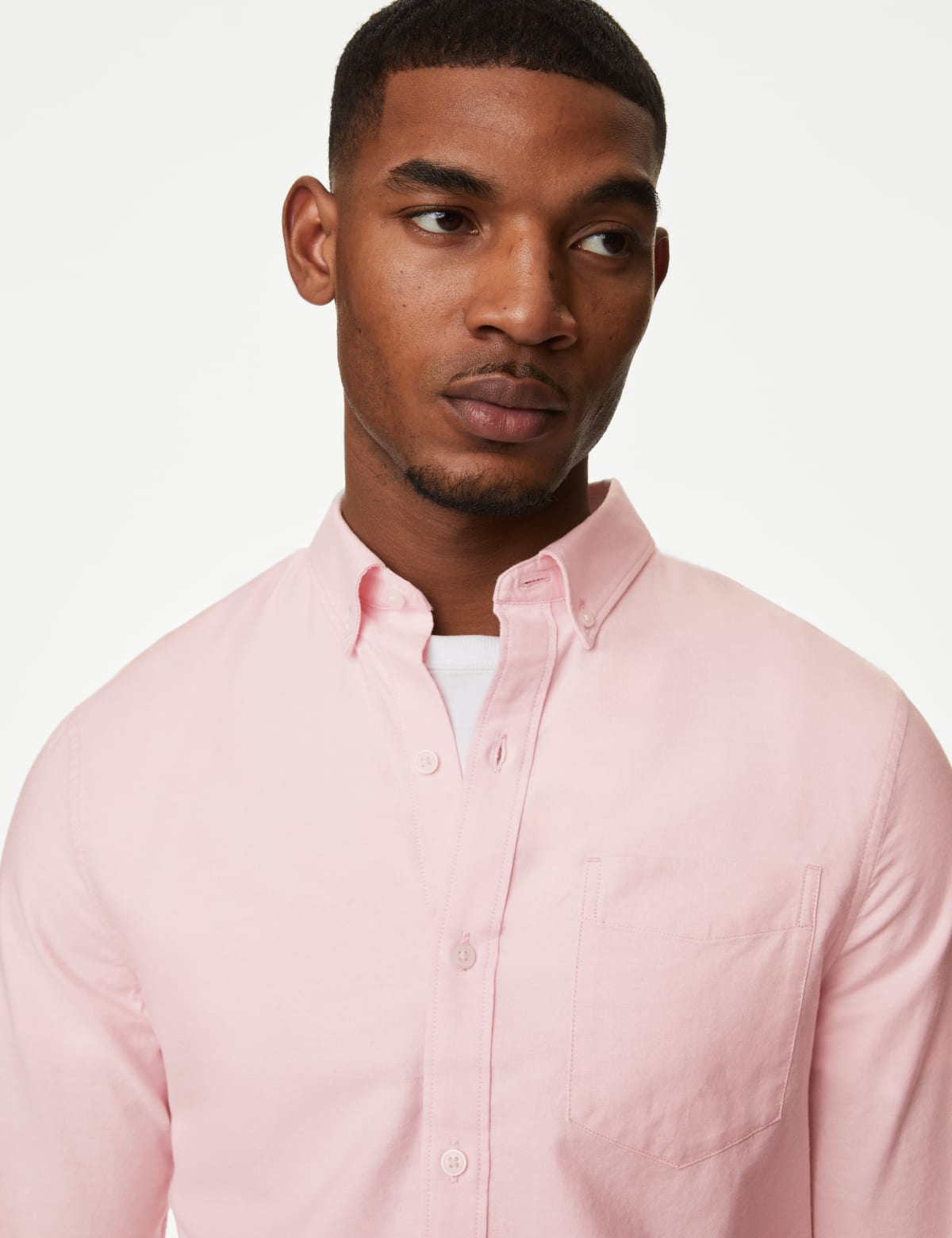 

Marks & Spencer Pure Cotton Oxford Shirt (MALE, LIGHT PINK, M-REG)