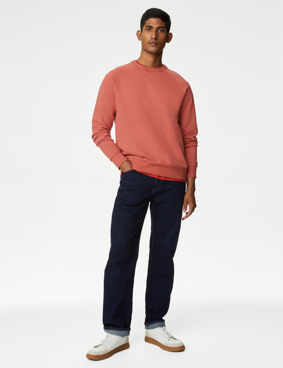 

Marks & Spencer Pure Cotton Raglan Crew Neck Sweatshirt (MALE, TERRACOTTA, XXL-STD)