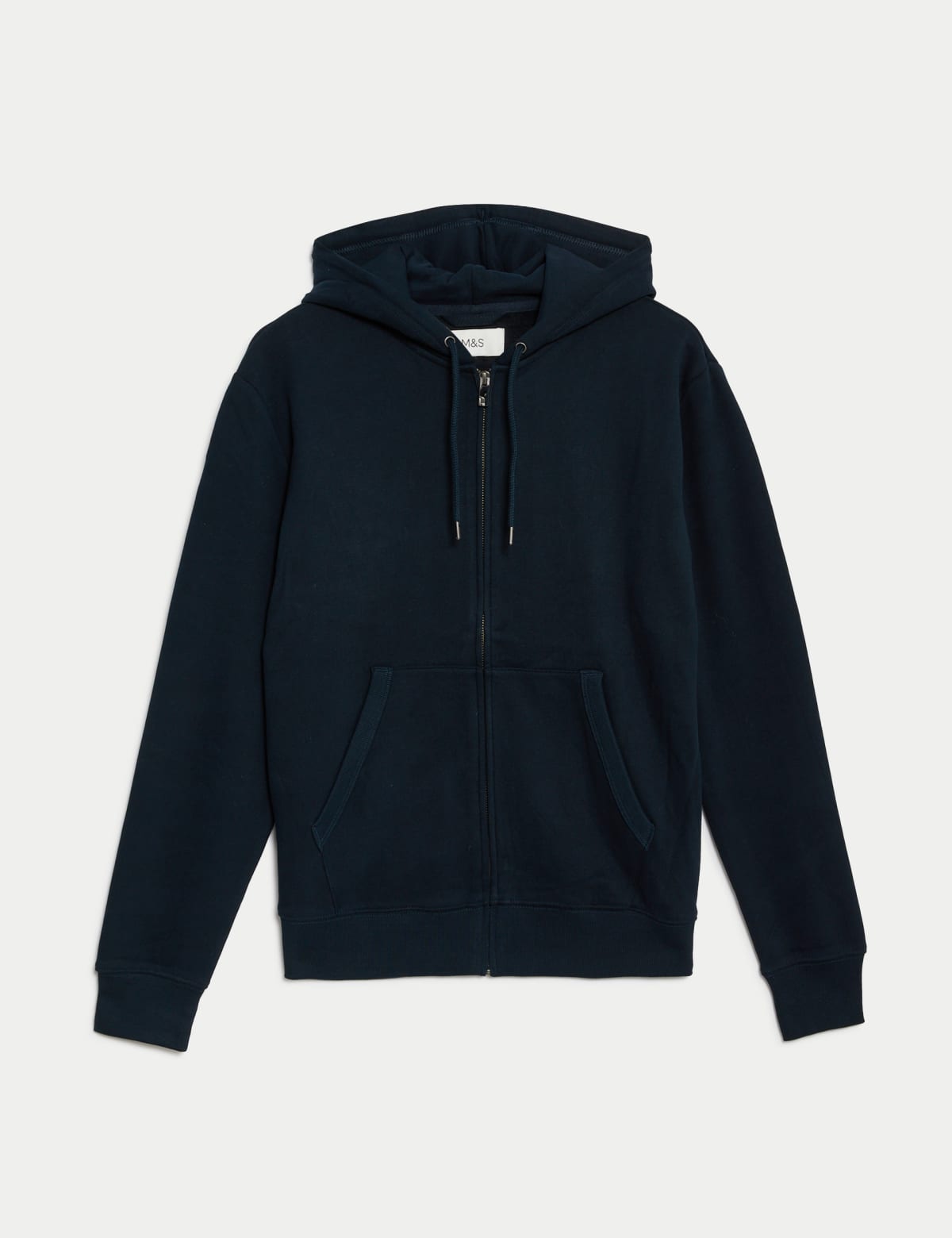 

Marks & Spencer Pure Cotton Zip Through Hoodie (MALE, DARK NAVY, M-STD)