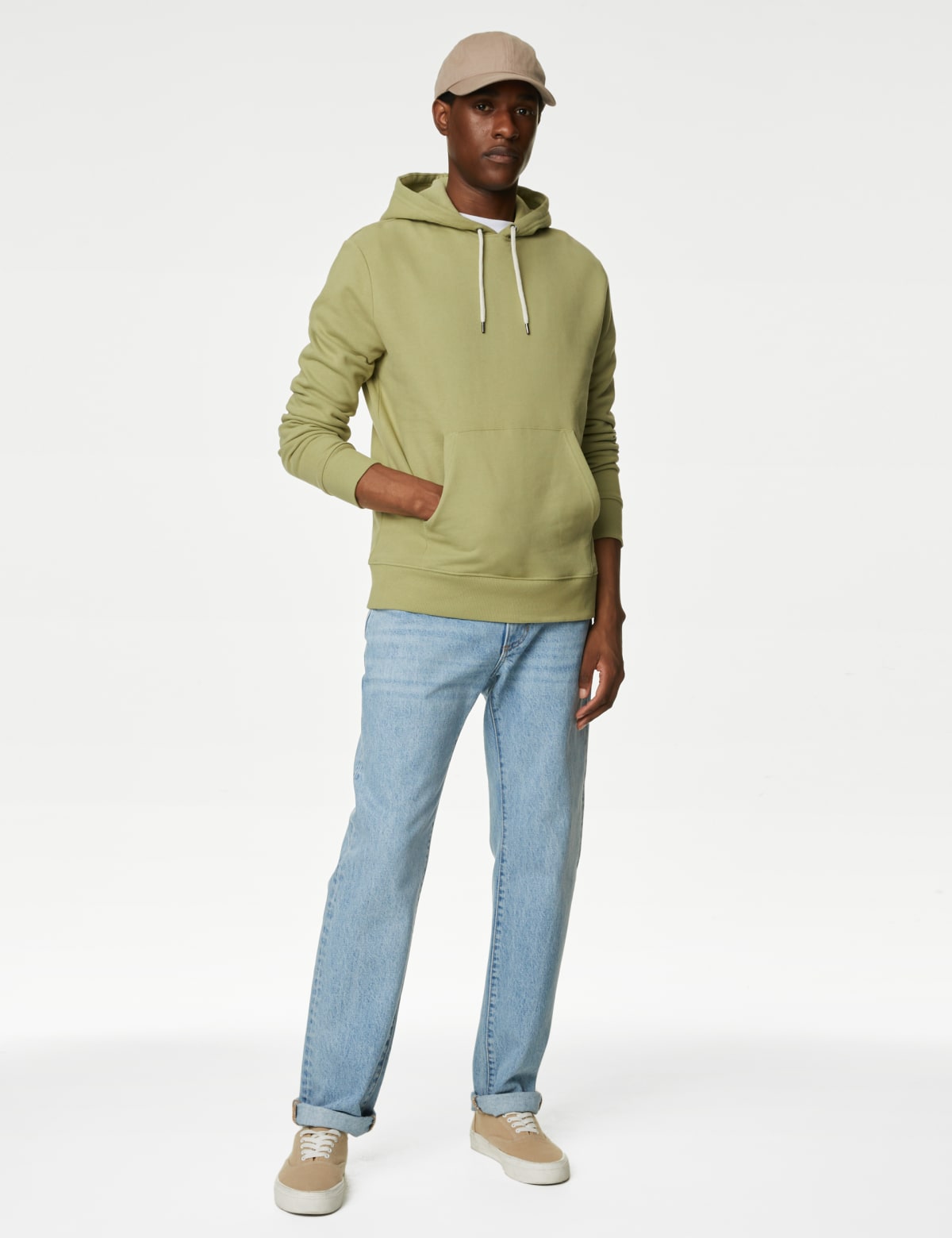 

Marks & Spencer Pure Cotton Hoodie (MALE, GREEN, L-STD)