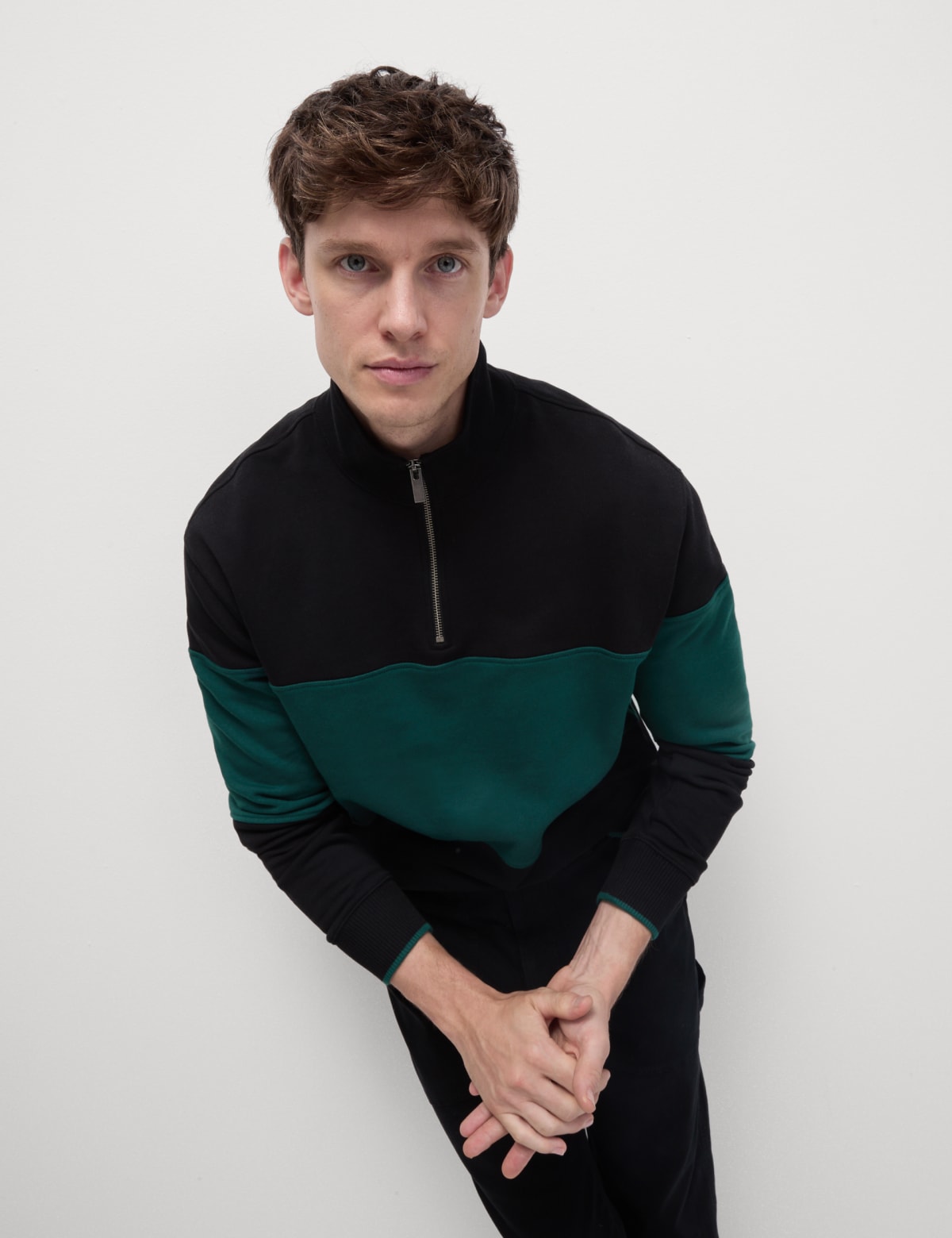 

Marks & Spencer Pure Cotton Half Zip Sweatshirt (MALE, BLACK, M-REG)