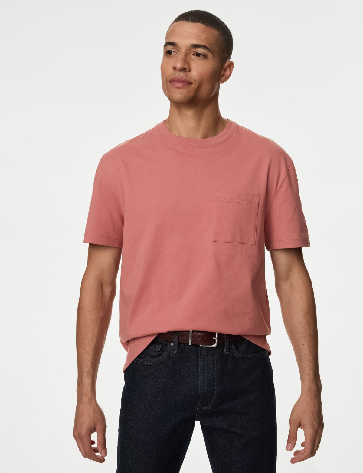 

Marks & Spencer Pure Cotton Midweight Pocket T-shirt (MALE, TERRACOTTA, S-REG)