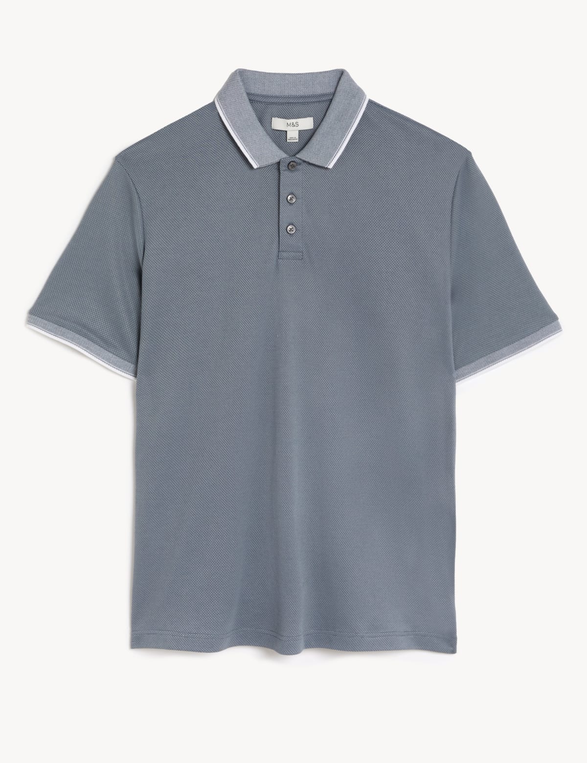 

Marks & Spencer Modal Rich Tipped Collar Polo Shirt (MALE, GREY, L-REG)