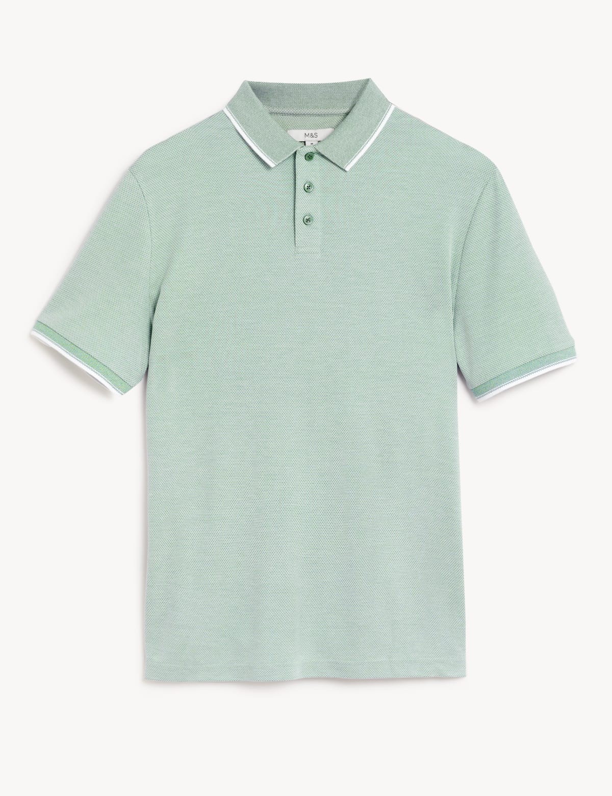 

Marks & Spencer Modal Rich Tipped Collar Polo Shirt (MALE, FRESH GREEN, L-REG)