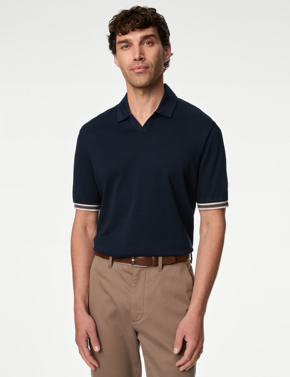 

Marks & Spencer Pure Cotton Tipped Polo Shirt (MALE, NAVY MIX, XL-REG)