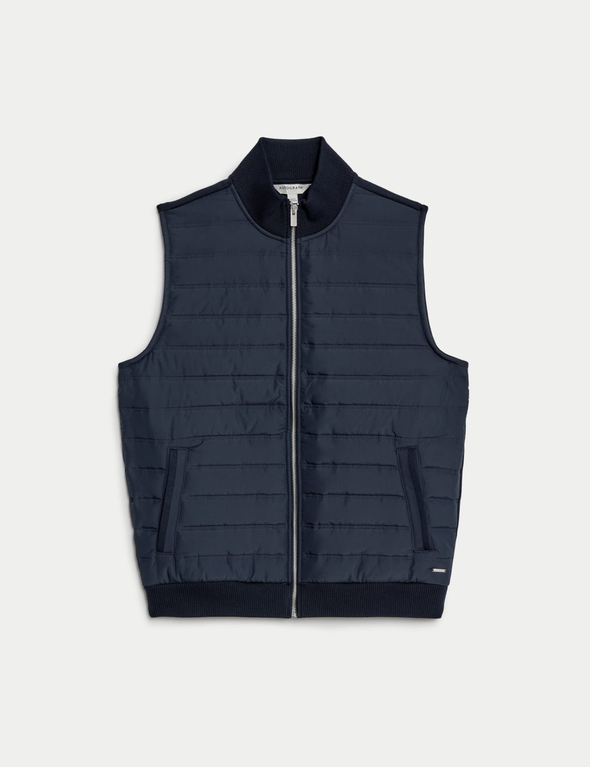 

Marks & Spencer Cotton Blend Zip Up Gilet (MALE, DARK NAVY, XL-REG)