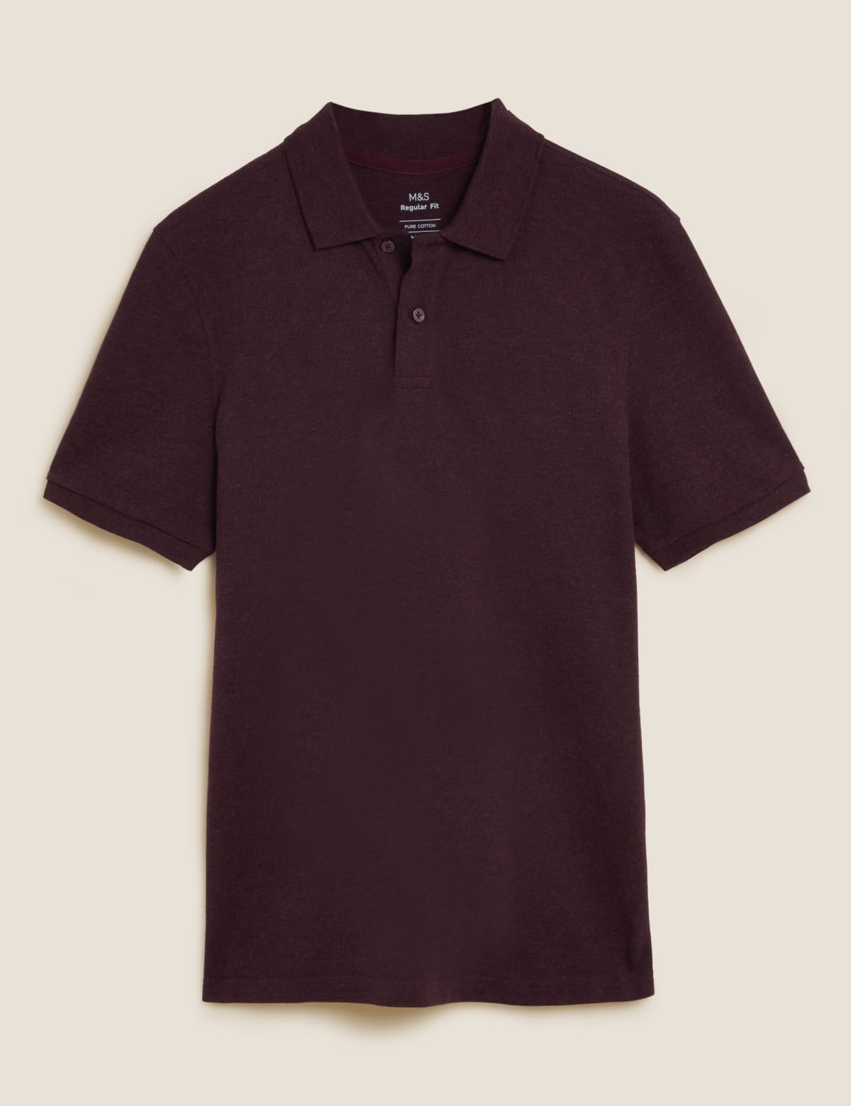 

Marks & Spencer Pure Cotton Pique Regular Fit Polo Shirt (MALE, BERRY, M-REG)